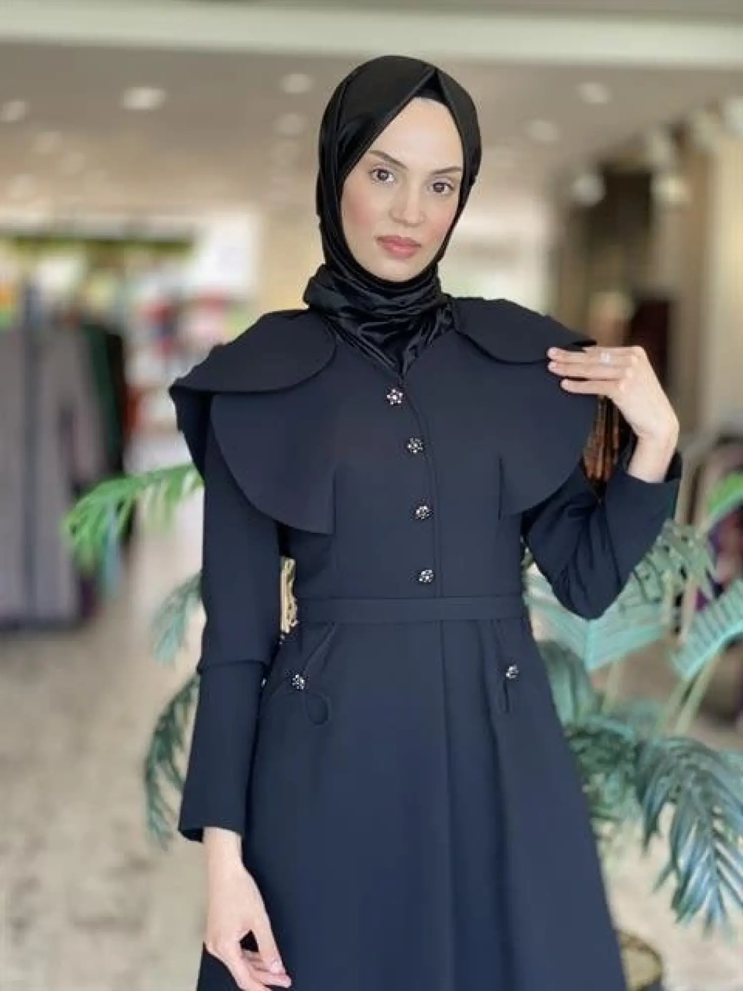 SENNA Arcıa Siyah Tesettür Abiye Elbise 3010S23