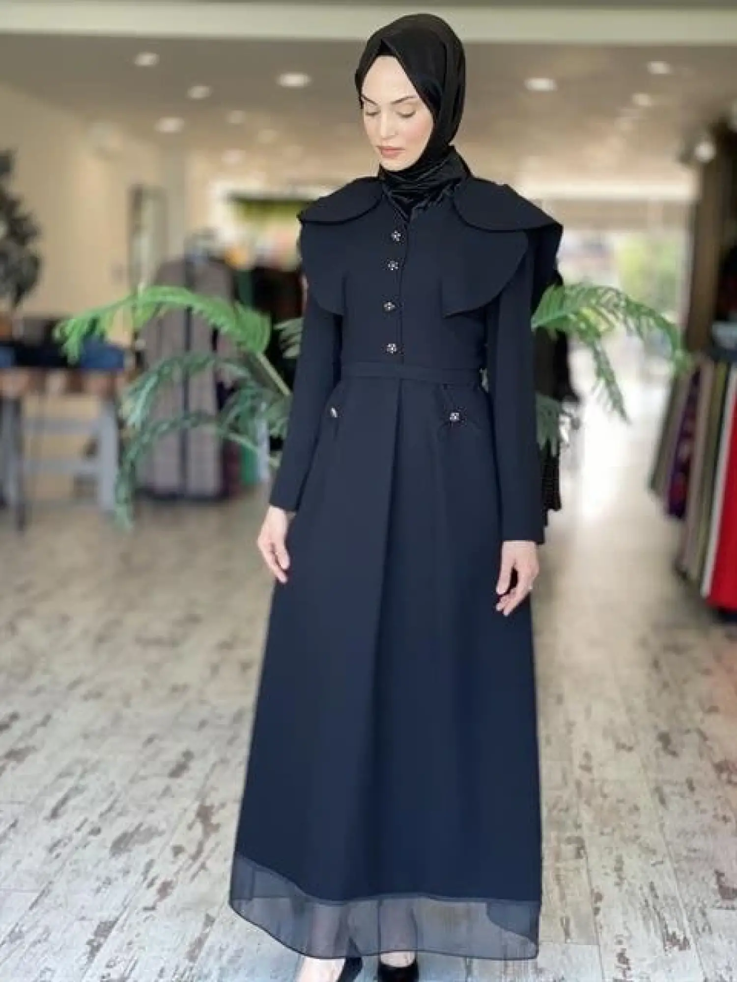 SENNA Arcıa Siyah Tesettür Abiye Elbise 3010S23