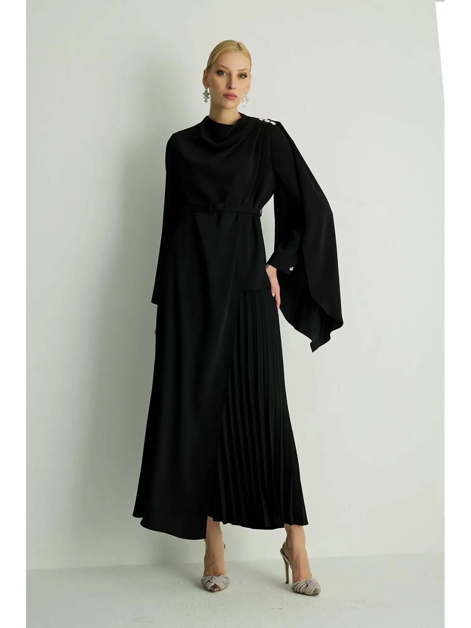 SENNA Blush Asimetrik Detaylı Şık Tunik Pantolon Takım SD267004