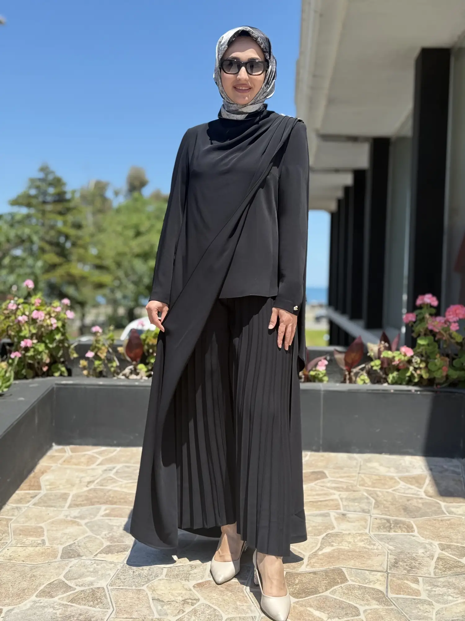 SENNA Blush Asimetrik Detaylı Şık Tunik Pantolon Takım SD267004