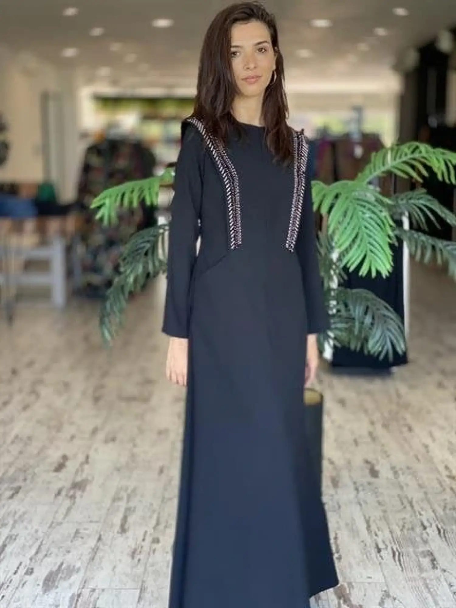 SENNA Carolina Siyah Tesettür Abiye Elbise 3002S23