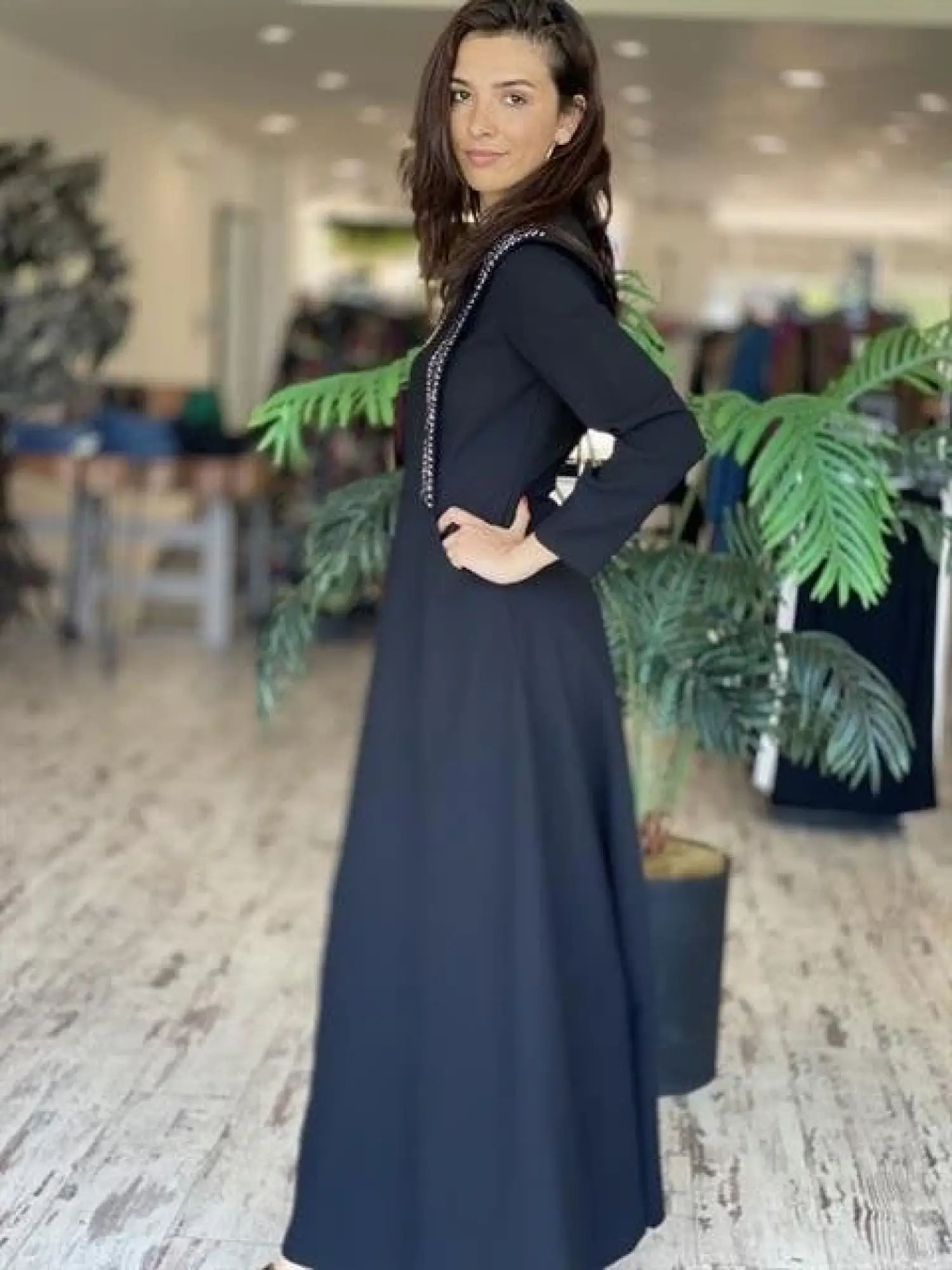 SENNA Carolina Siyah Tesettür Abiye Elbise 3002S23