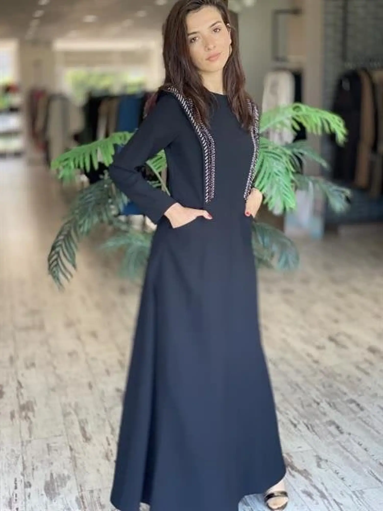 SENNA Carolina Siyah Tesettür Abiye Elbise 3002S23