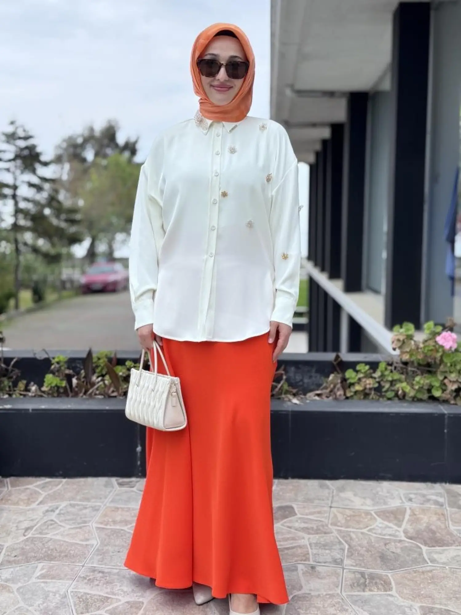 SENNA Gabrielle Boncuk Çiçek Detaylı Gömlek SD21014