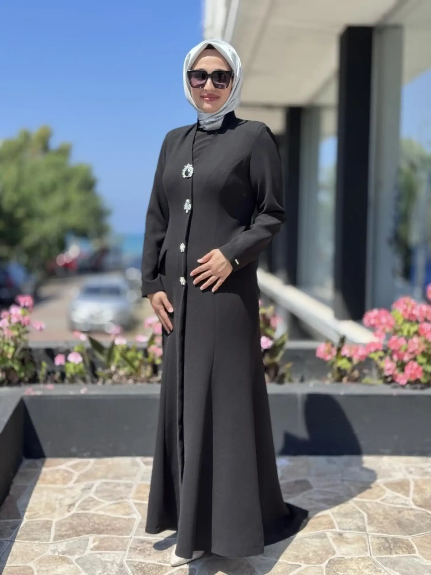 SENNA Hemera Düğmeli Tesettür Abiye Elbise SD2530037