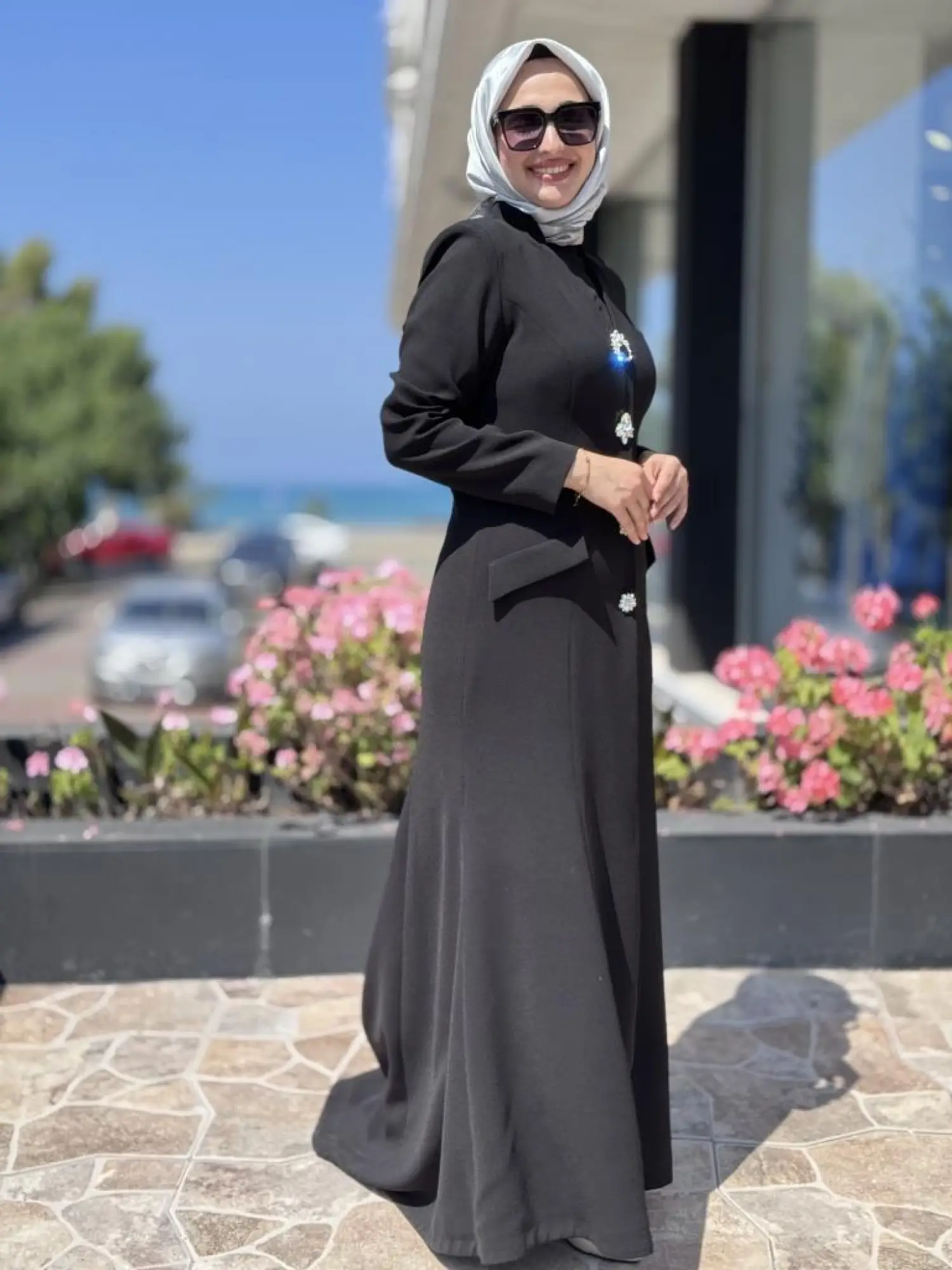 SENNA Hemera Düğmeli Tesettür Abiye Elbise SD2530037