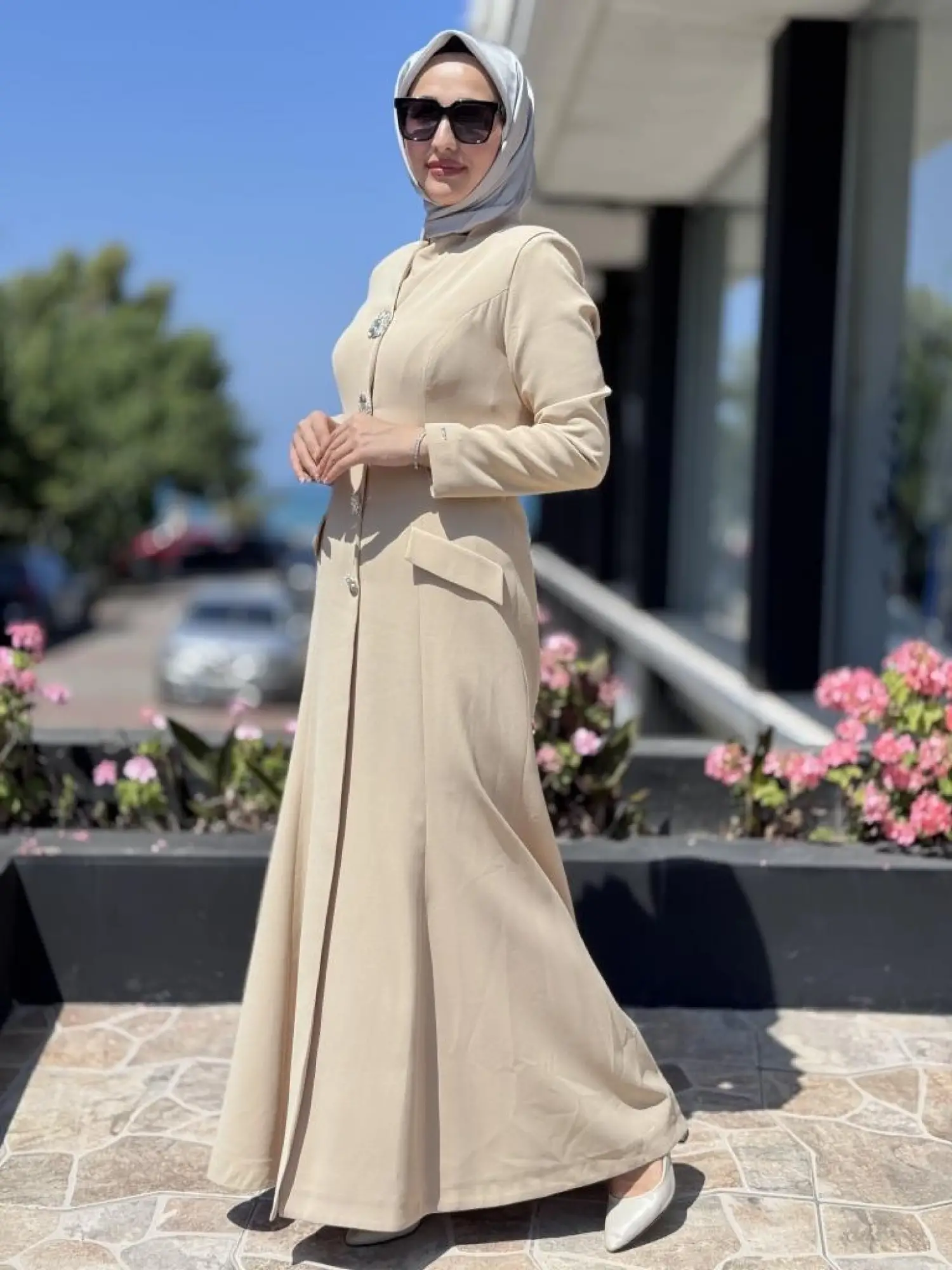 SENNA Hemera Düğmeli Tesettür Abiye Elbise SD2530037