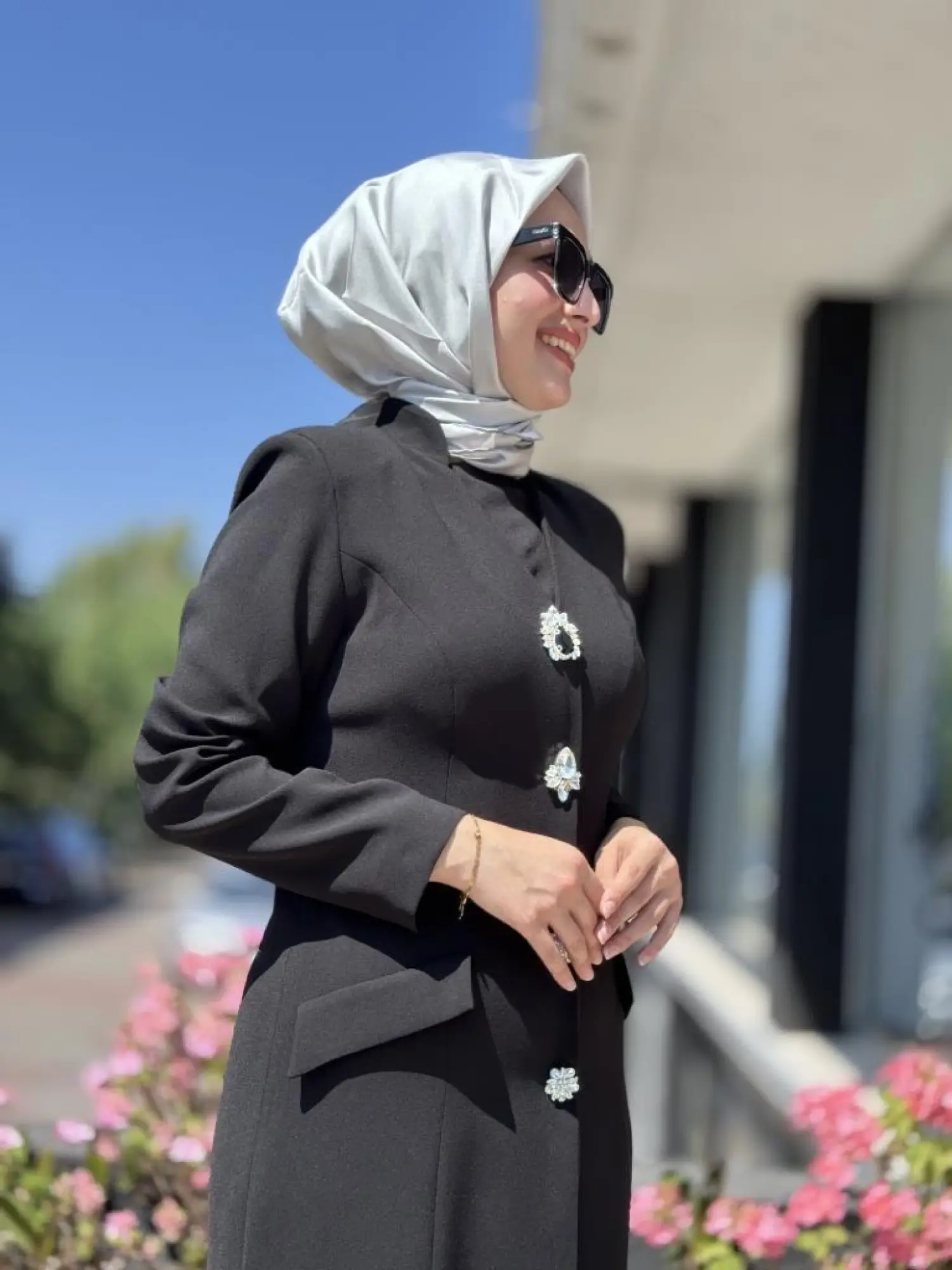 SENNA Hemera Düğmeli Tesettür Abiye Elbise SD2530037