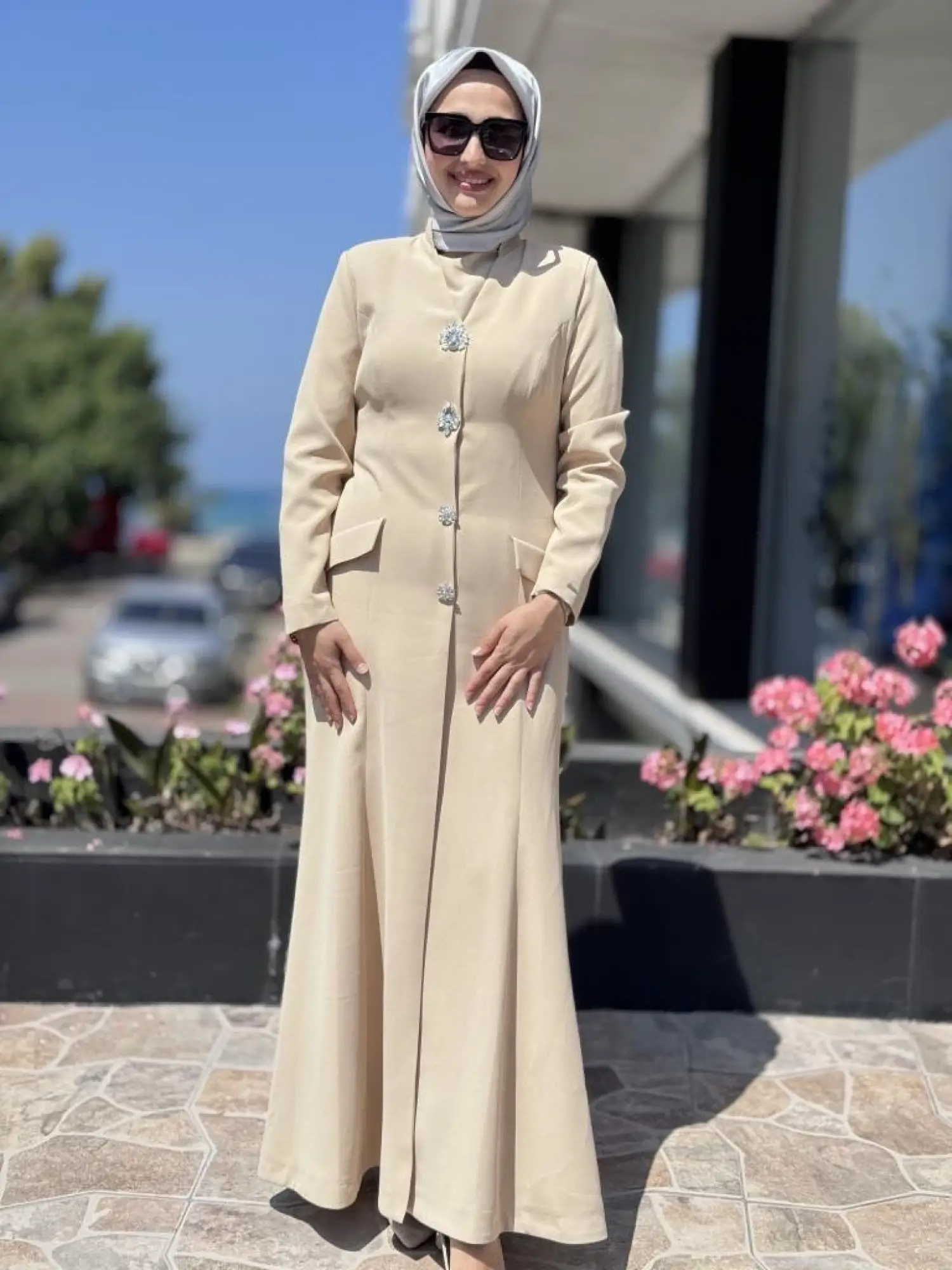 SENNA Hemera Düğmeli Tesettür Abiye Elbise SD2530037