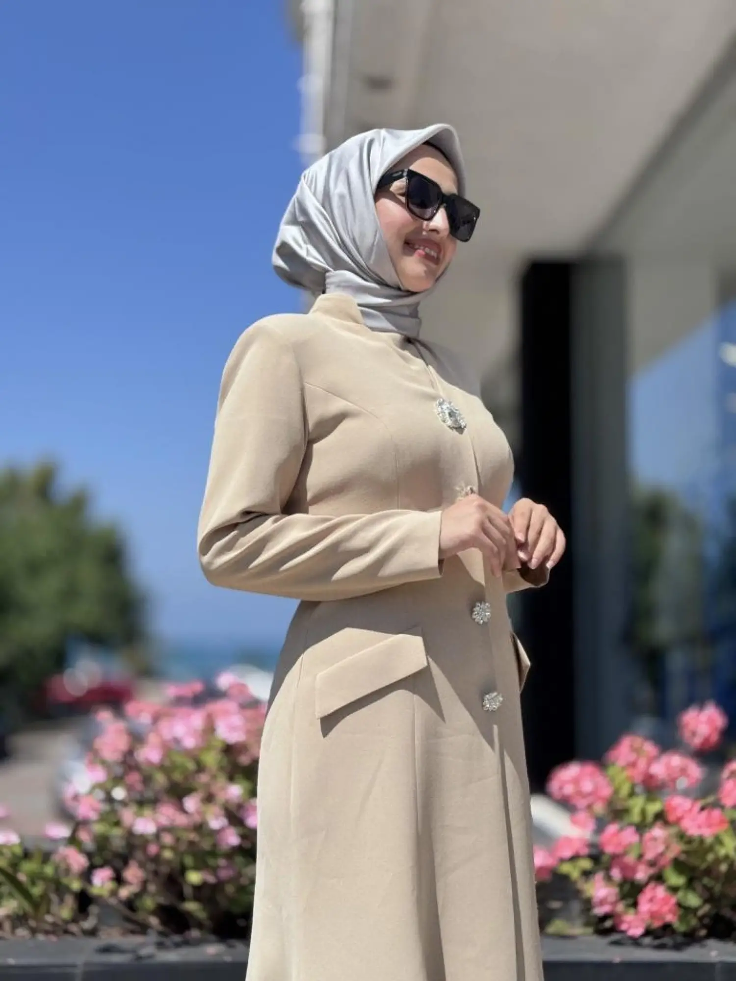 SENNA Hemera Düğmeli Tesettür Abiye Elbise SD2530037