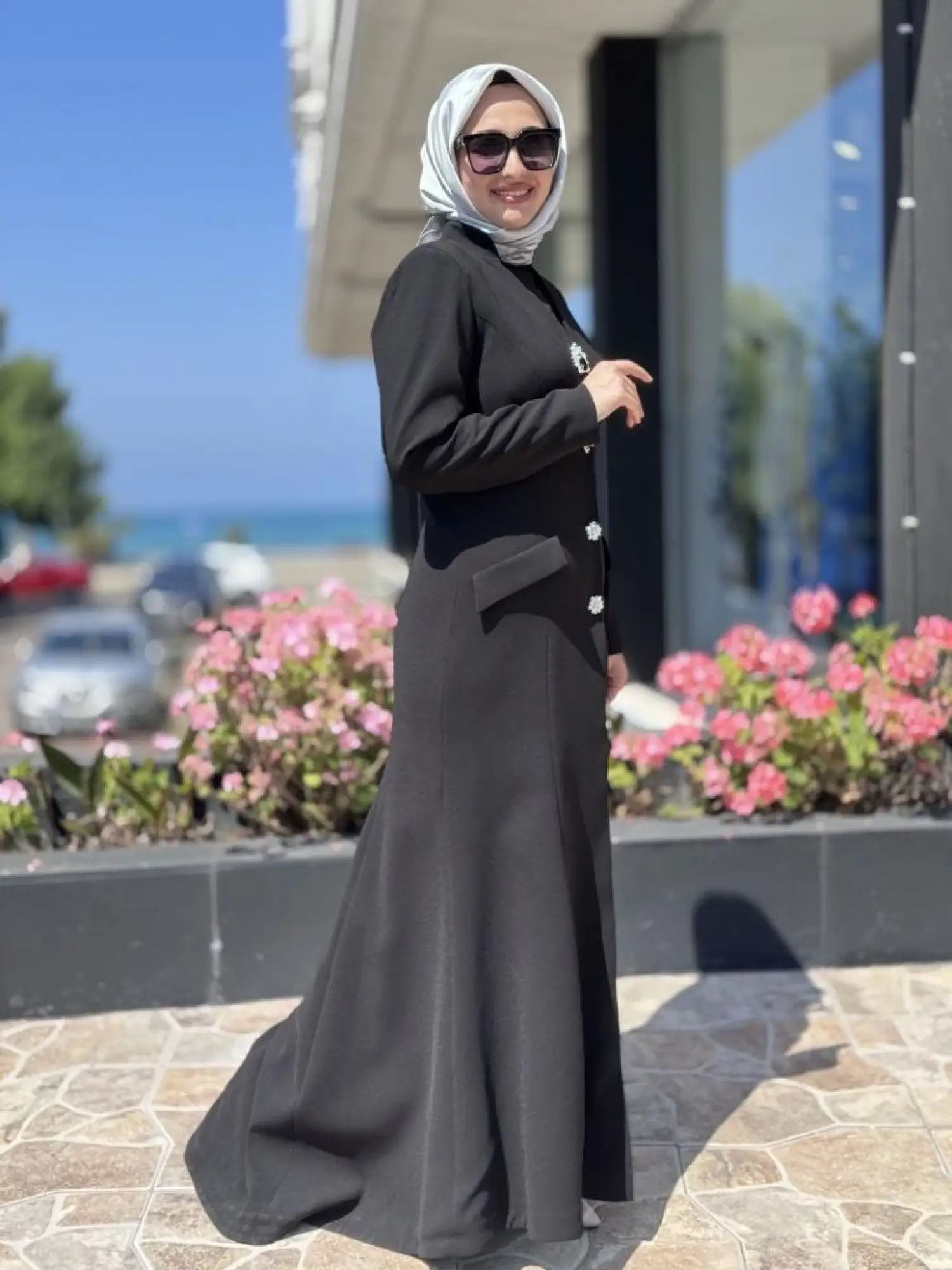 SENNA Hemera Düğmeli Tesettür Abiye Elbise SD2530037