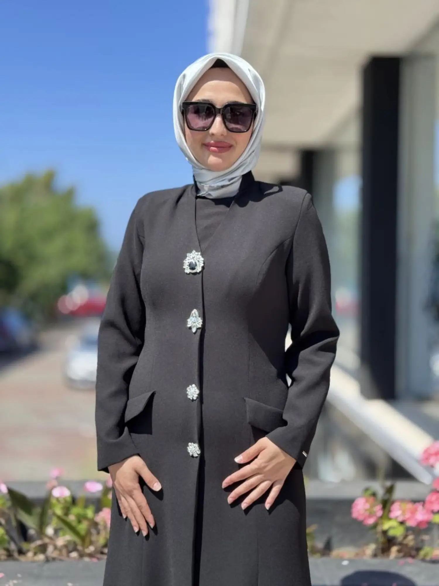 SENNA Hemera Düğmeli Tesettür Abiye Elbise SD2530037