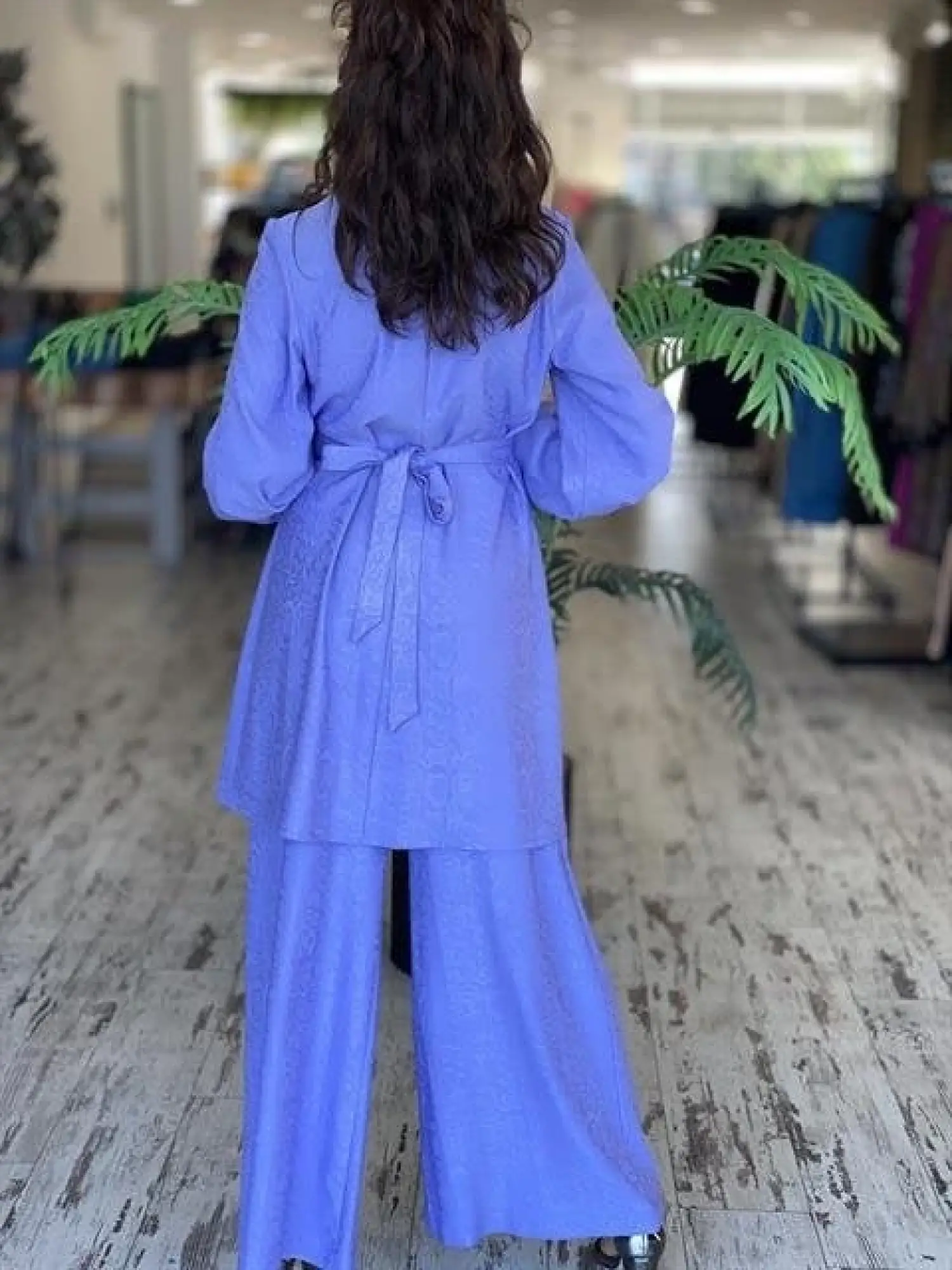 SENNA Jardin Lila Tunik Pantolon Tesettür Abiye Takım 9008S23