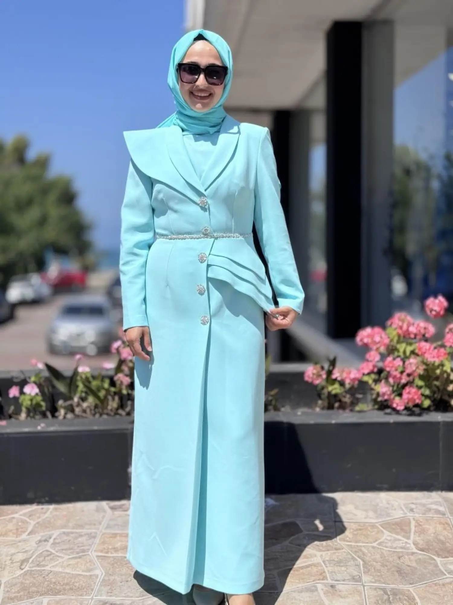 SENNA Liana Kristal Taşlı Ceket Elbise SD2530052