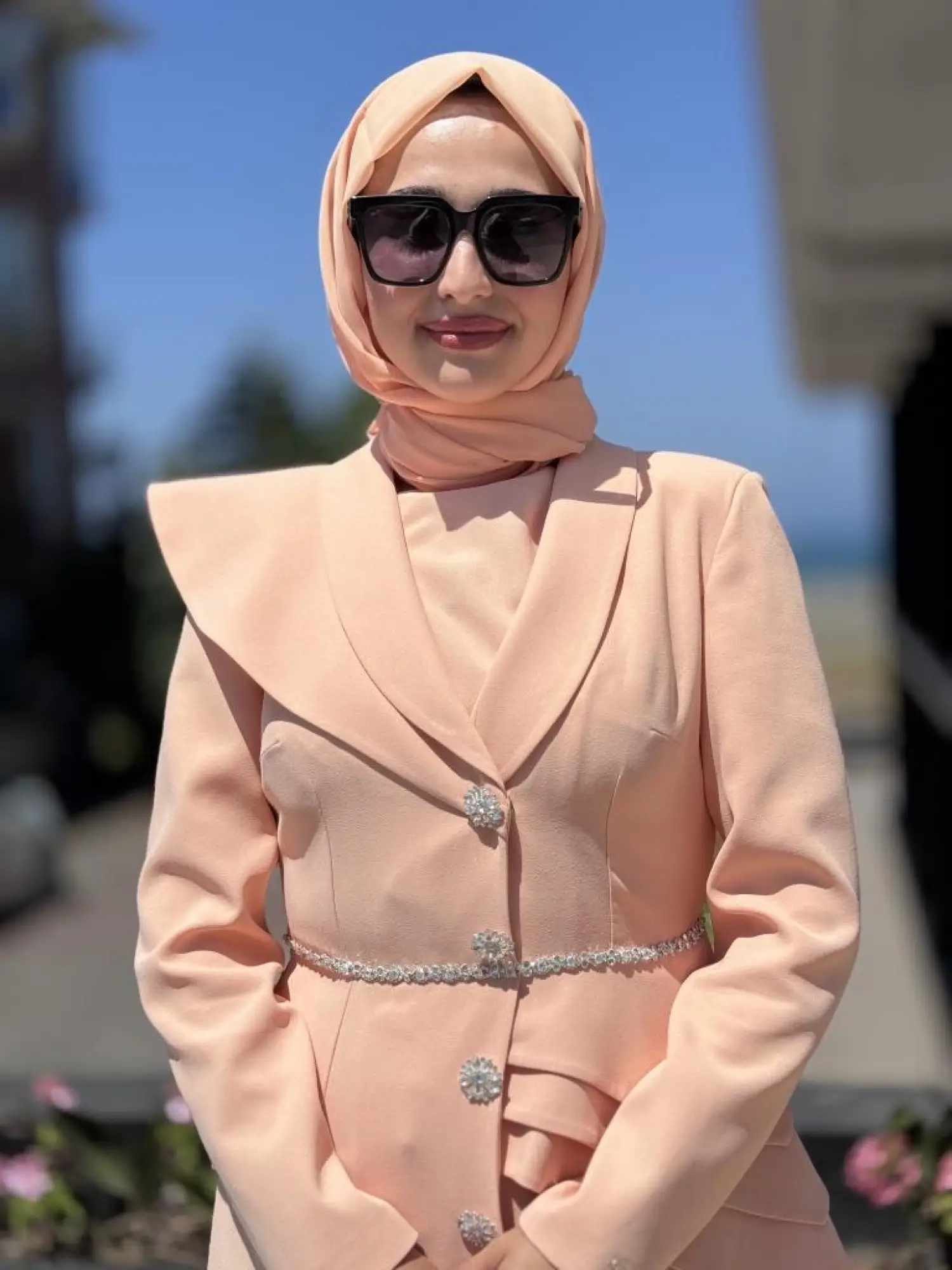 SENNA Liana Kristal Taşlı Ceket Elbise SD2530052