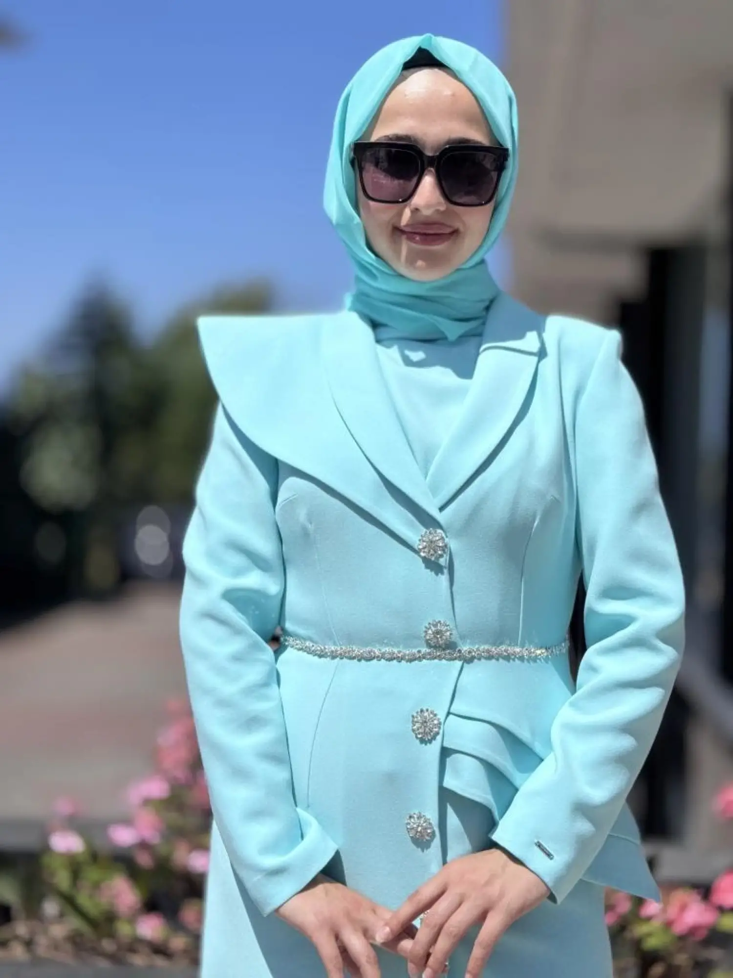 SENNA Liana Kristal Taşlı Ceket Elbise SD2530052