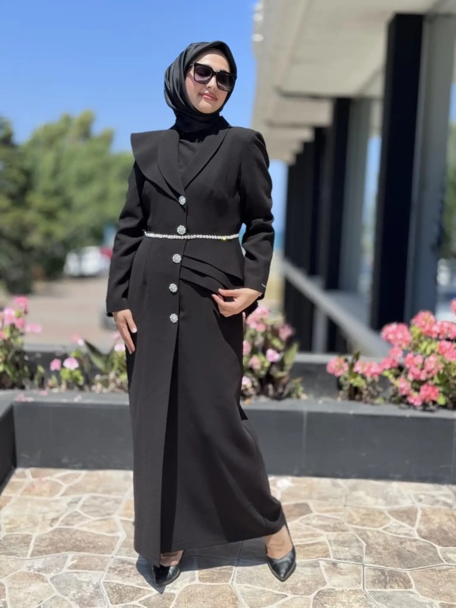 SENNA Liana Kristal Taşlı Ceket Elbise SD2530052