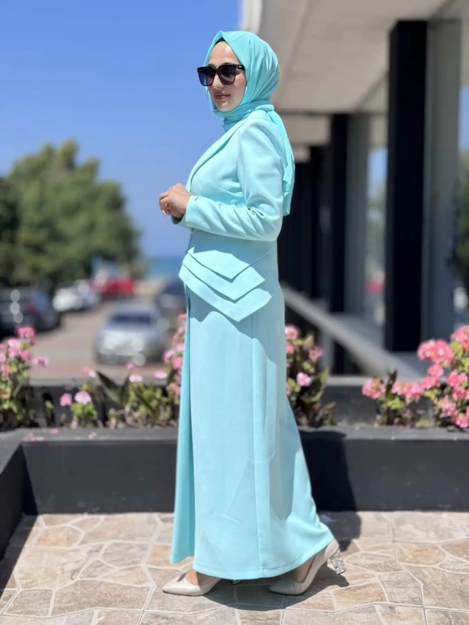 SENNA Liana Kristal Taşlı Ceket Elbise SD2530052