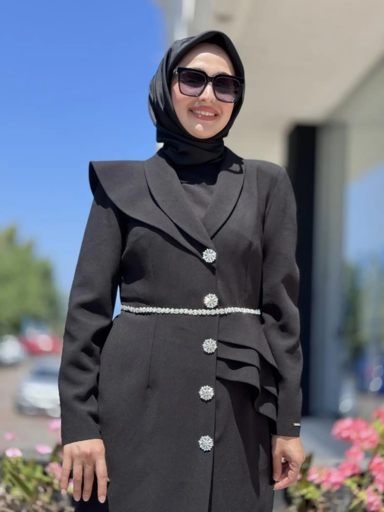 SENNA Liana Kristal Taşlı Ceket Elbise SD2530052