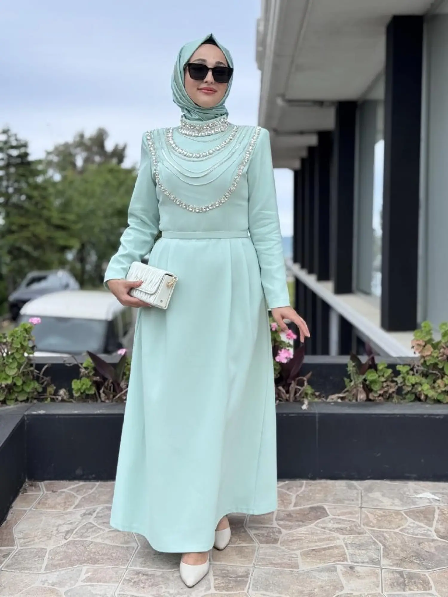 SENNA Menta Clara Tesettür Abiye Dress SD2530014
