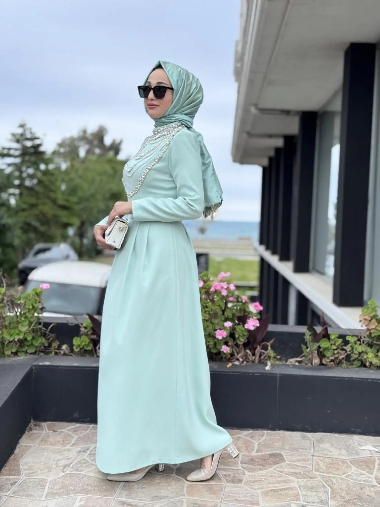 SENNA Menta Clara Tesettür Abiye Dress SD2530014
