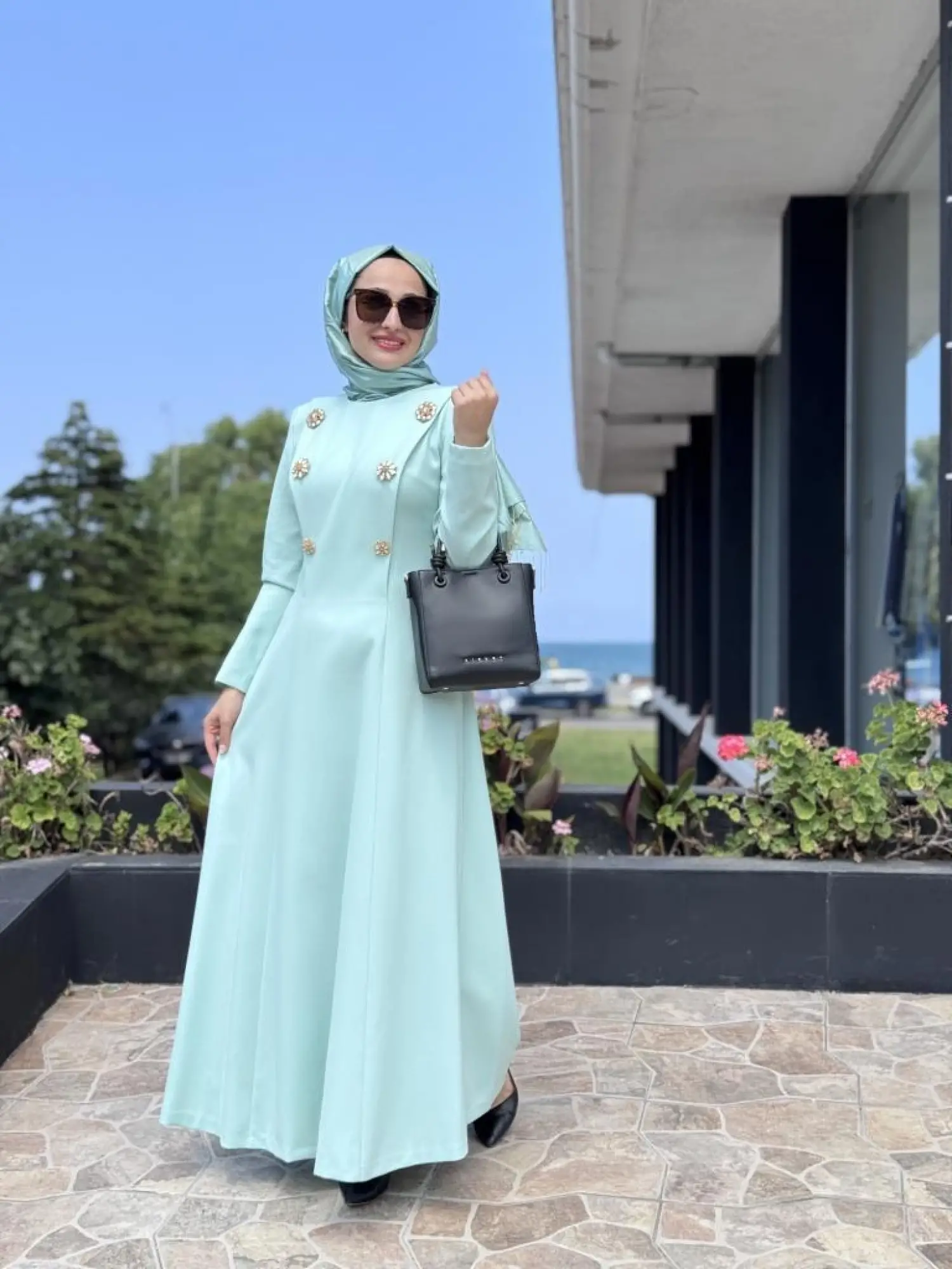 SENNA Menthe Tesettür Abiye Elbise SD2530034