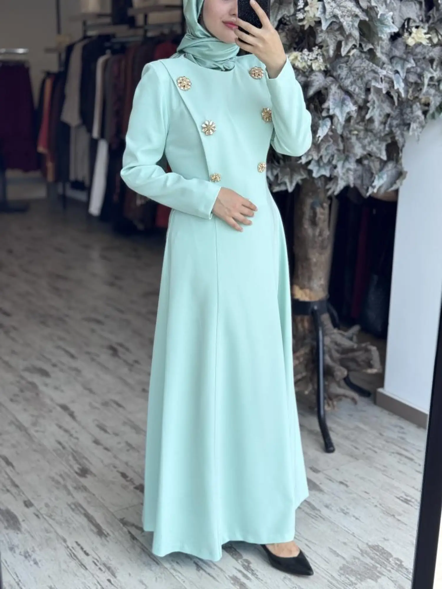 SENNA Menthe Tesettür Abiye Elbise SD2530034