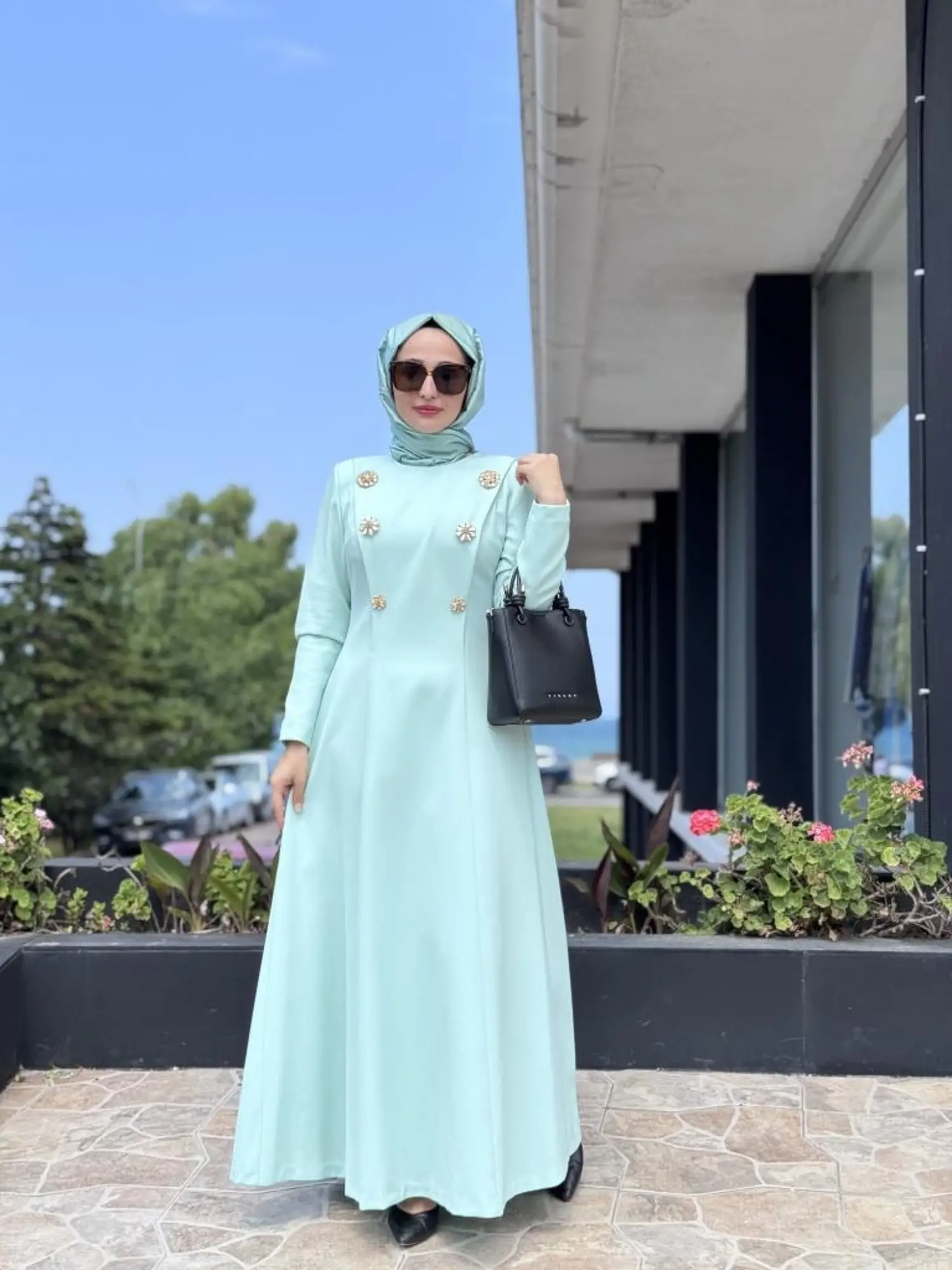 SENNA Menthe Tesettür Abiye Elbise SD2530034