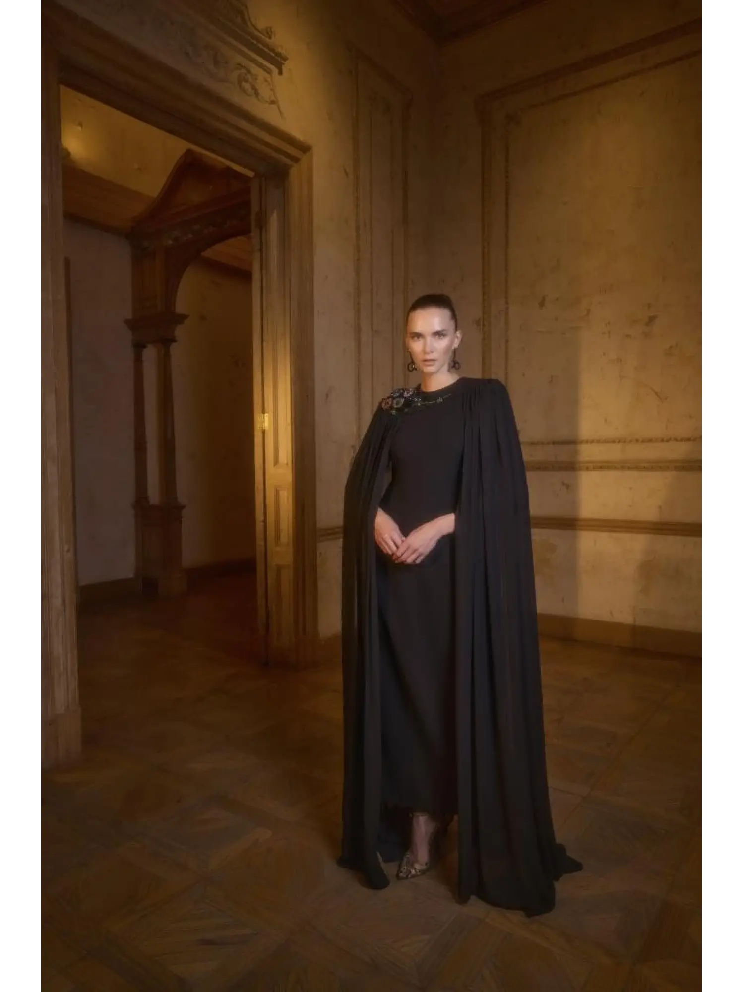 SENNA Reneta Pelerinli (Çıkartılabilir) Tesettür Abiye Dress SD30111