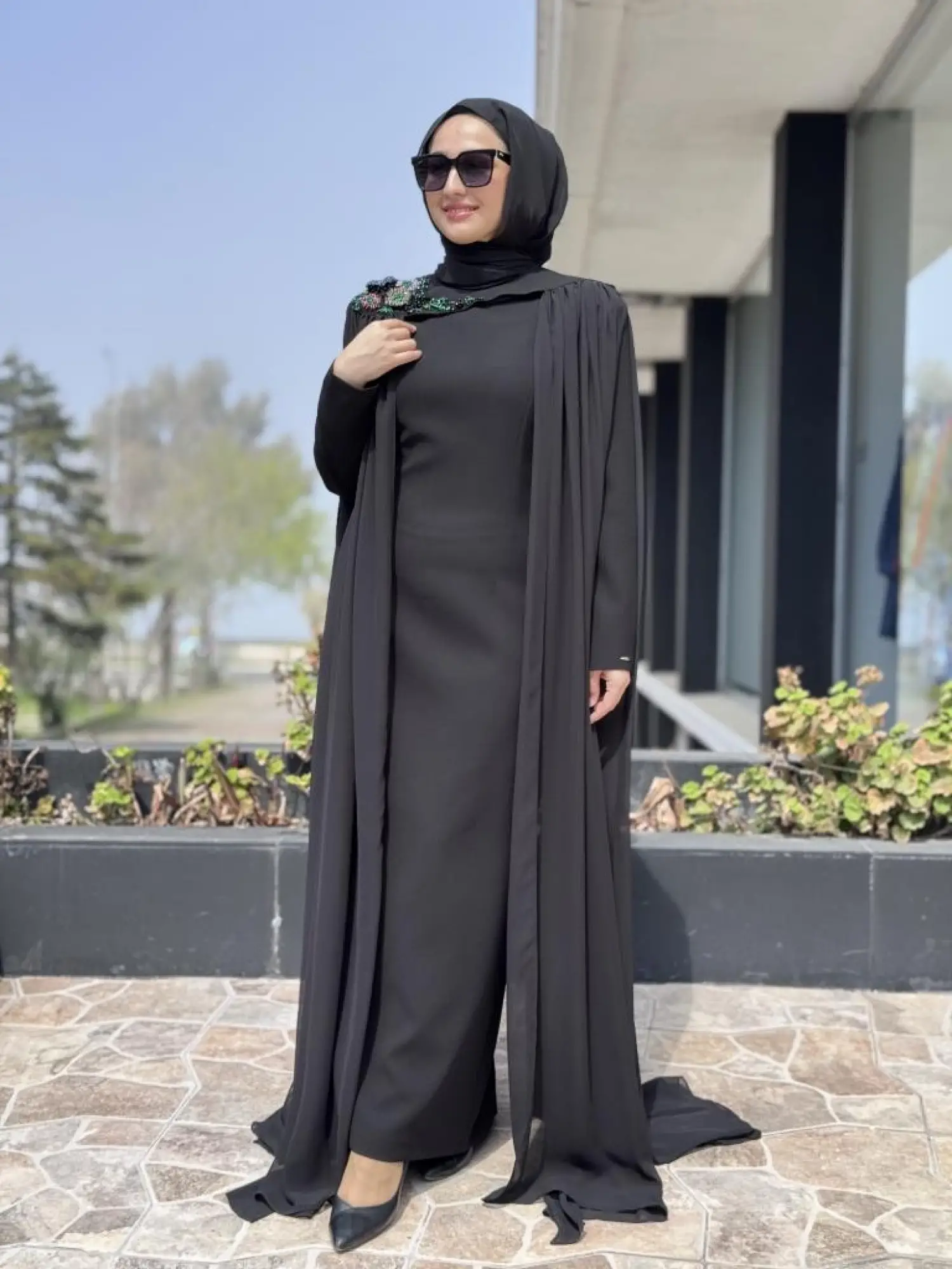 SENNA Reneta Pelerinli (Çıkartılabilir) Tesettür Abiye Dress SD30111