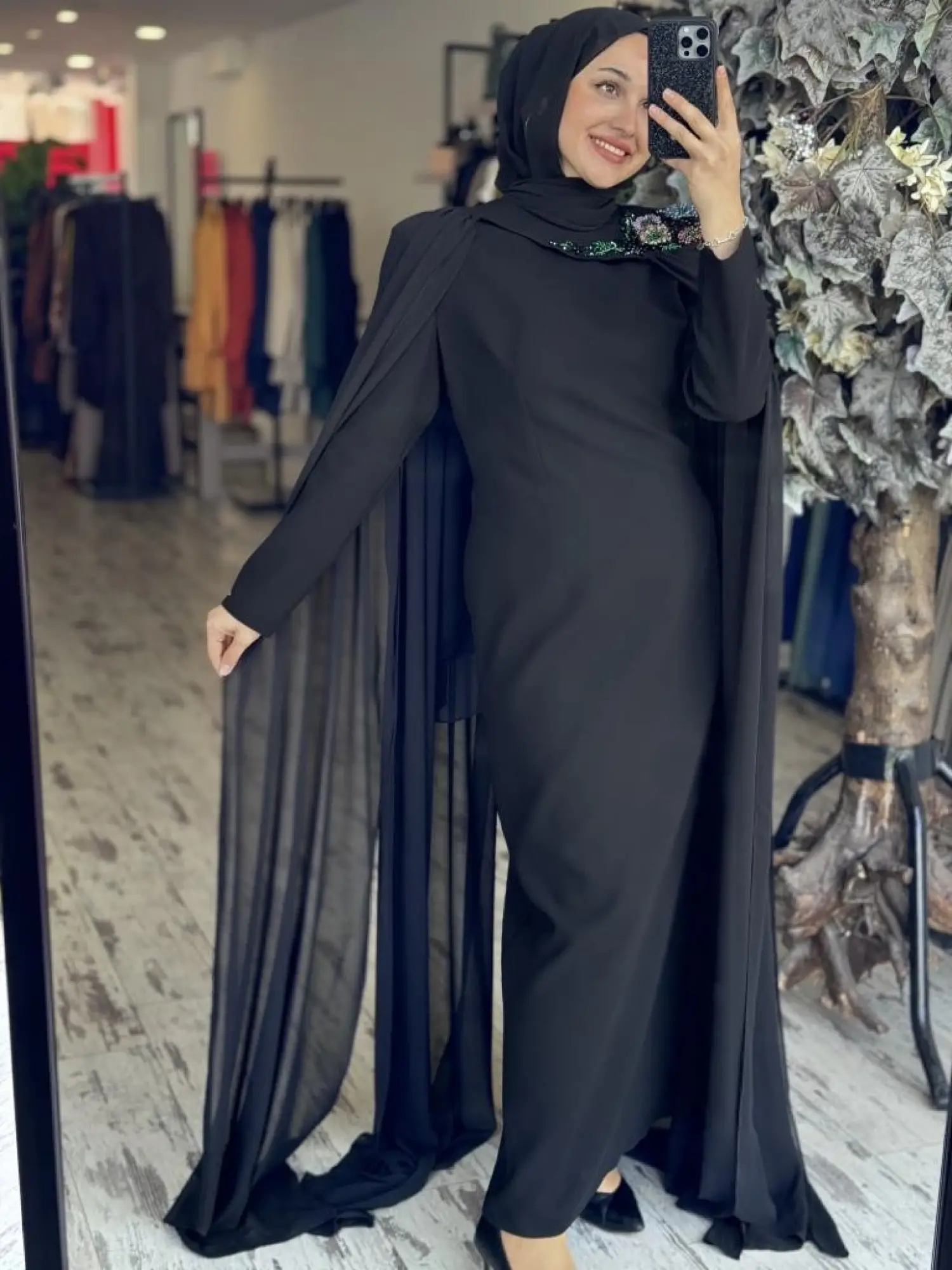 SENNA Reneta Pelerinli (Çıkartılabilir) Tesettür Abiye Dress SD30111