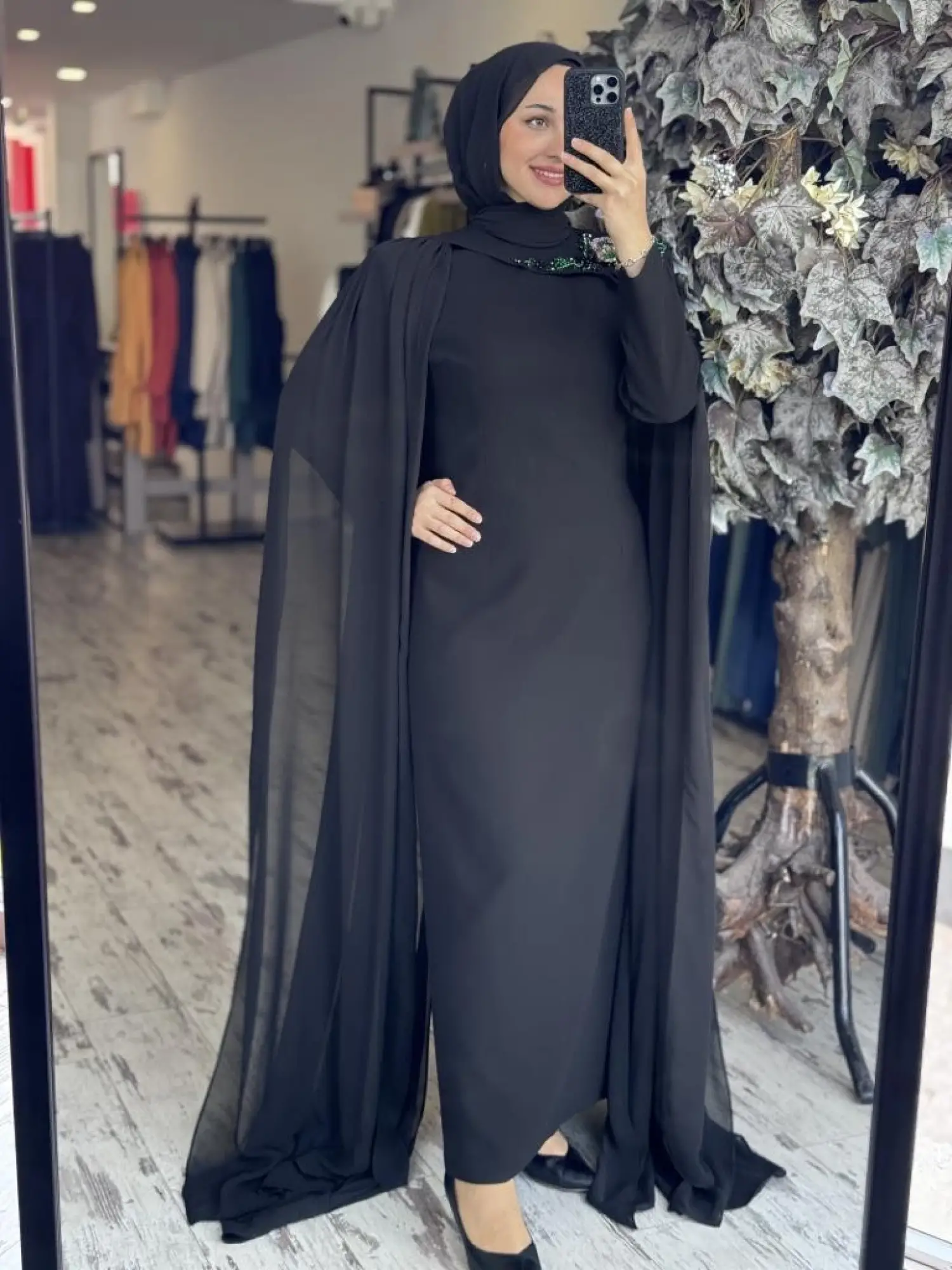 SENNA Reneta Pelerinli (Çıkartılabilir) Tesettür Abiye Dress SD30111