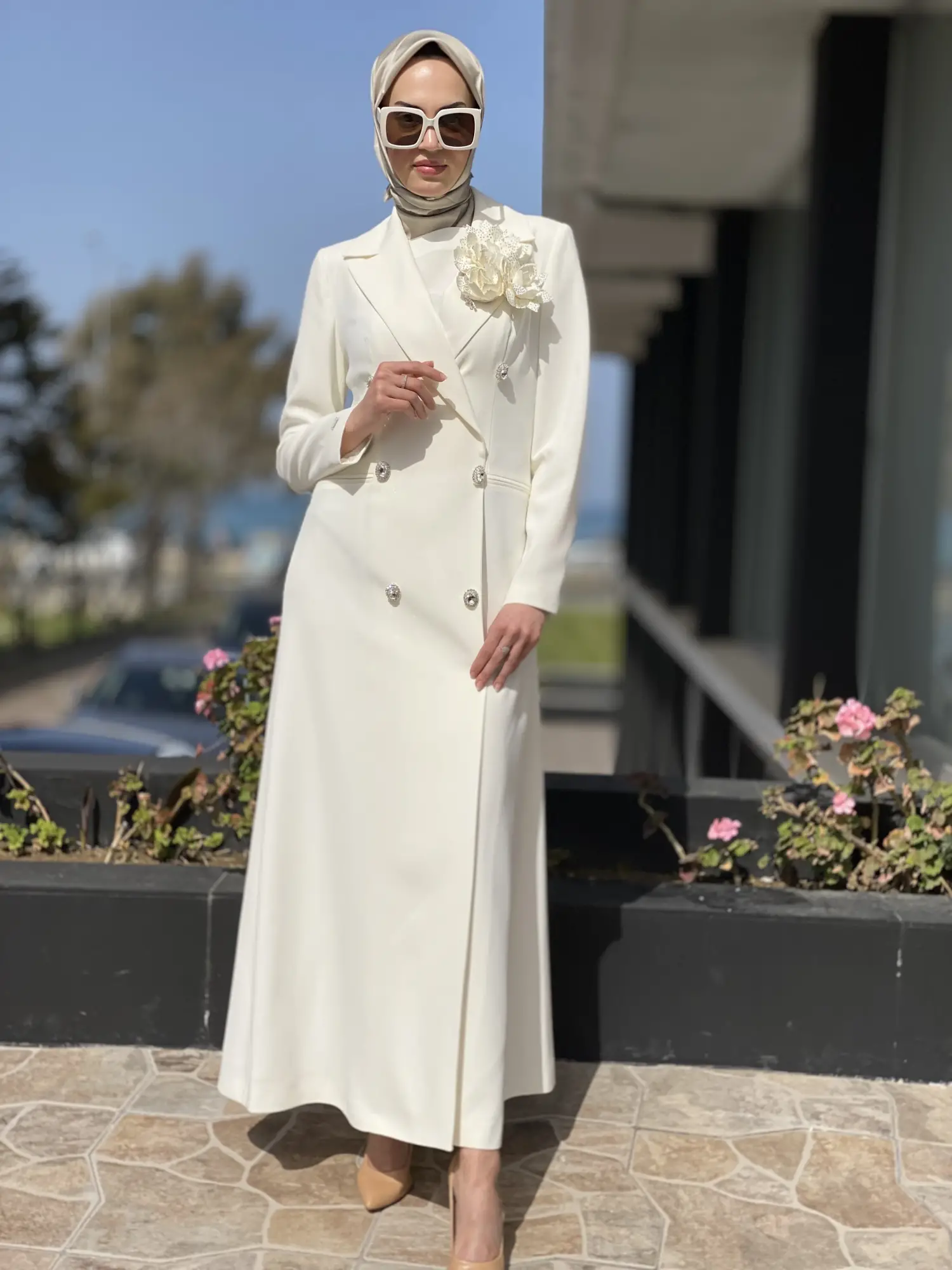 SENNA Rose Stone Dress Tesettür Abiye SD30080