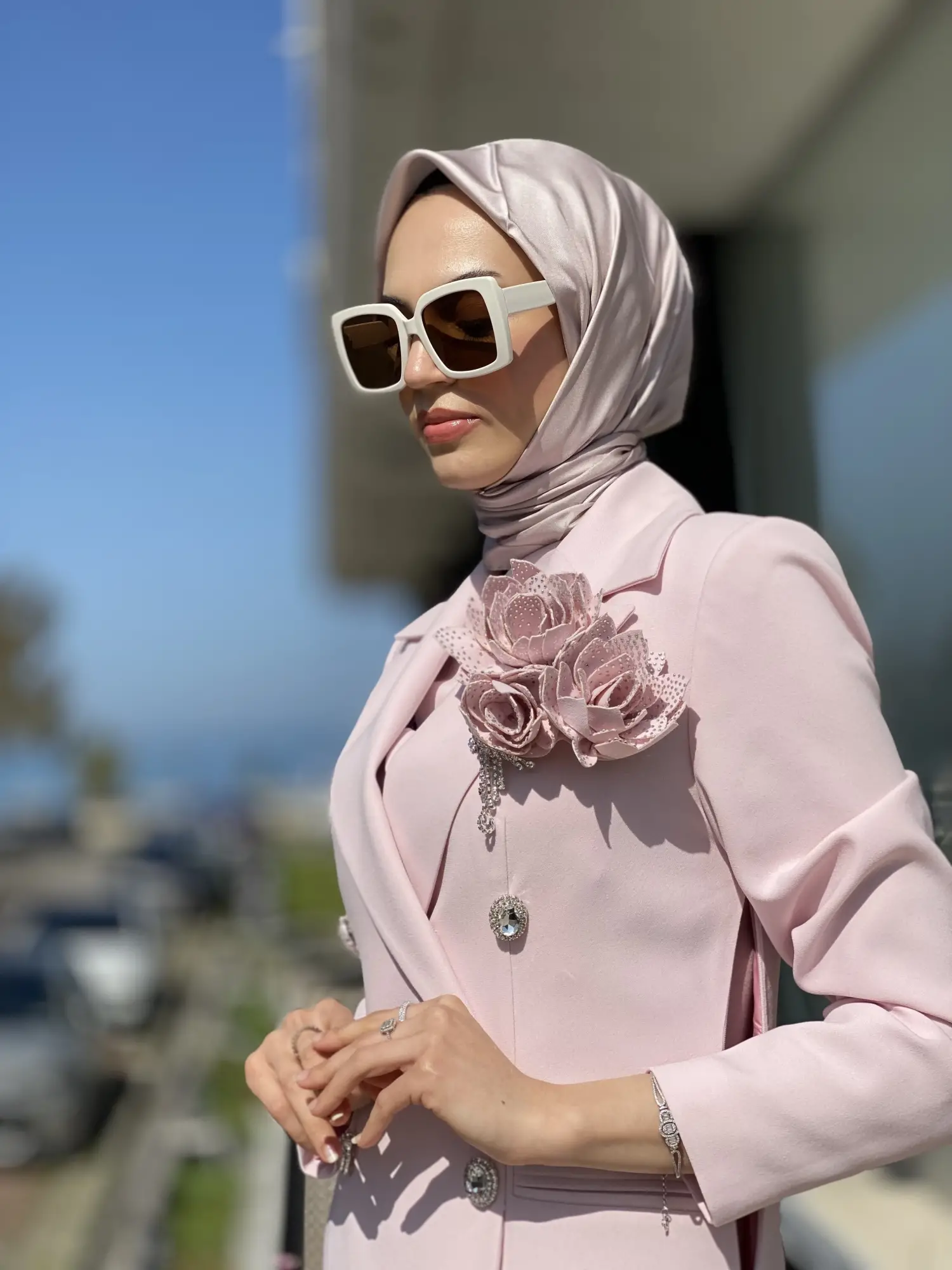 SENNA Rose Stone Dress Tesettür Abiye SD30080