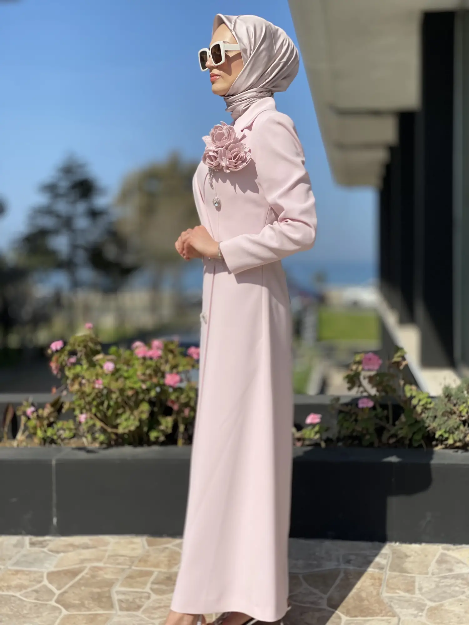 SENNA Rose Stone Dress Tesettür Abiye SD30080