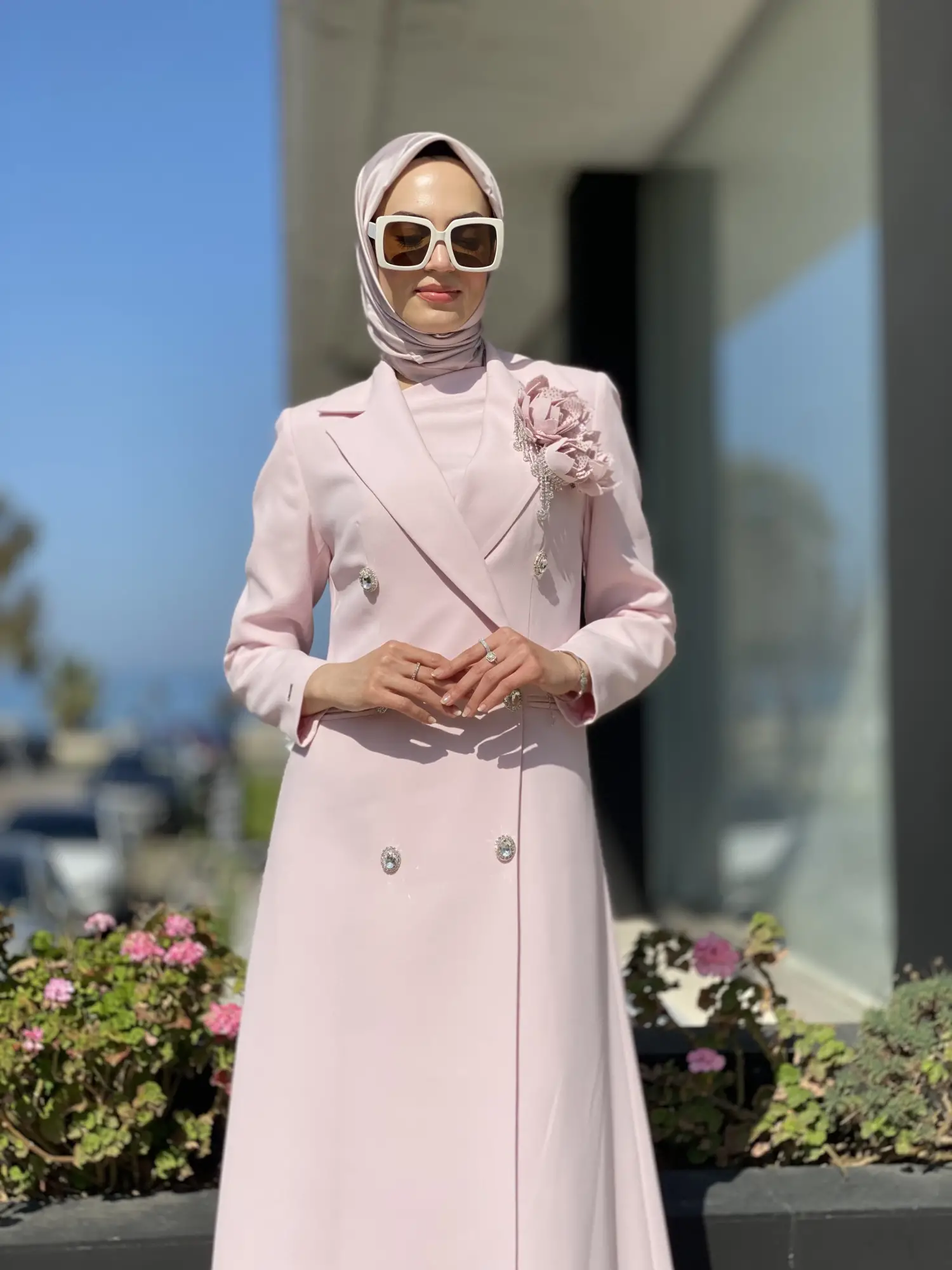 SENNA Rose Stone Dress Tesettür Abiye SD30080