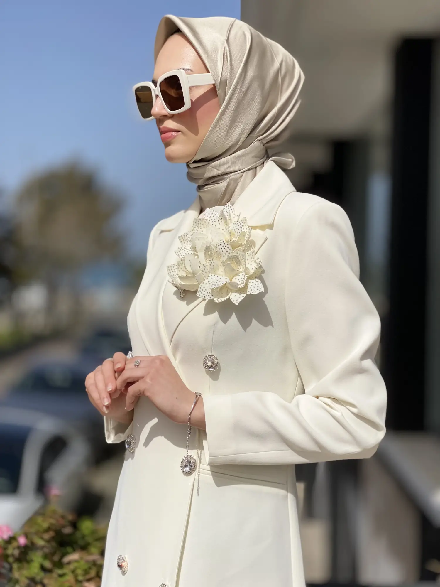 SENNA Rose Stone Dress Tesettür Abiye SD30080