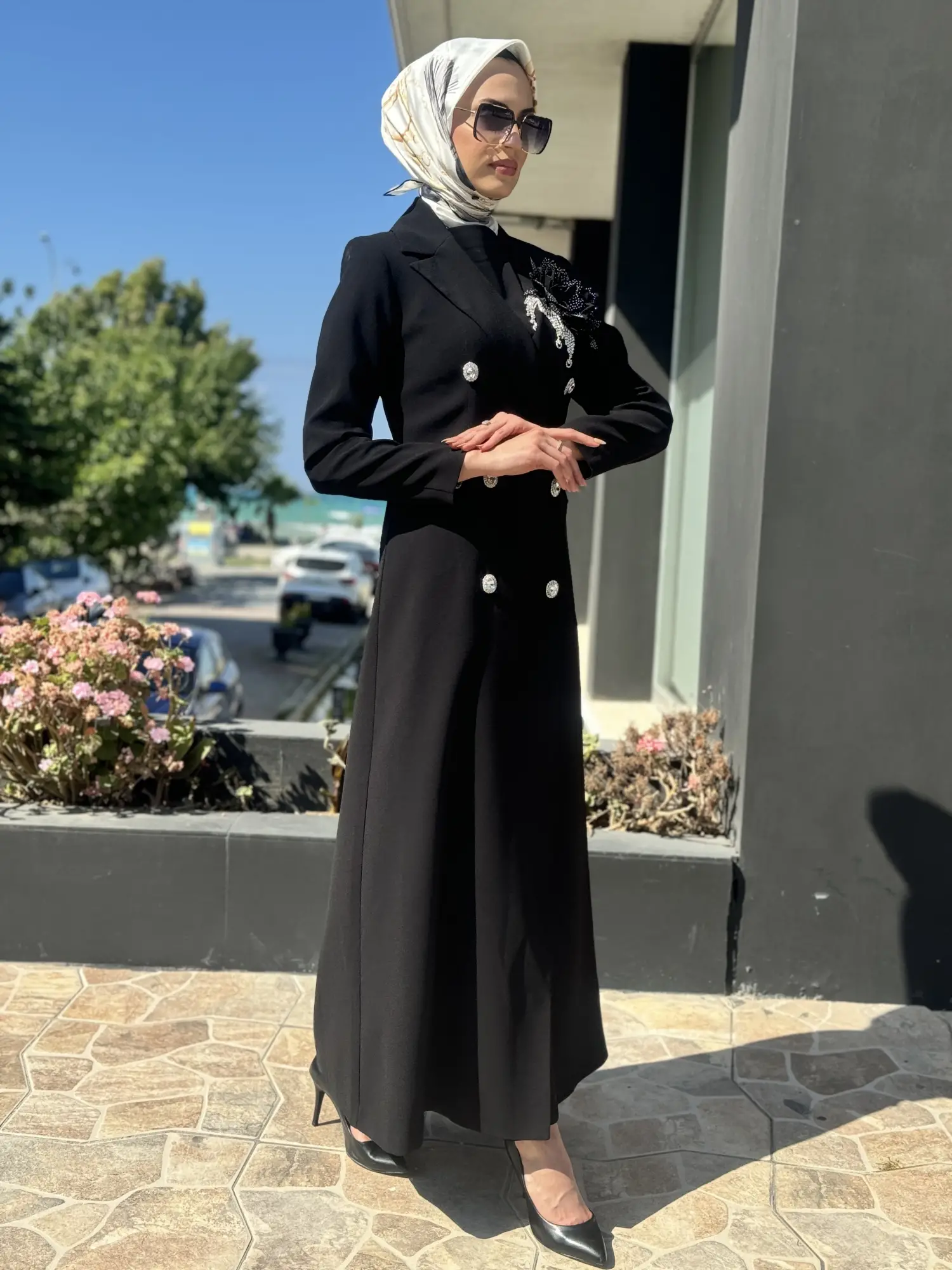 SENNA Rose Stone Dress Tesettür Abiye SD30080