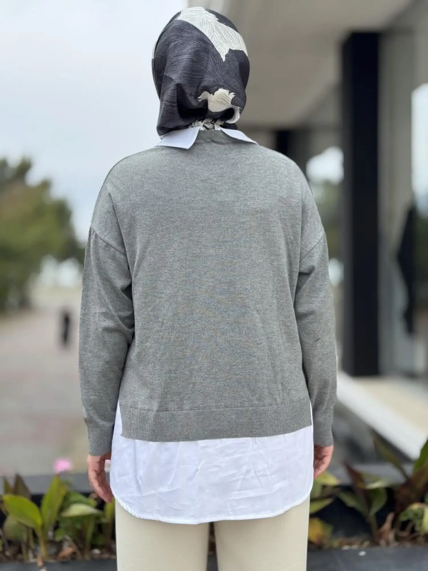 Tığ Triko Boncuk İşlemeli Gömlek Detaylı Tunik TNK21704