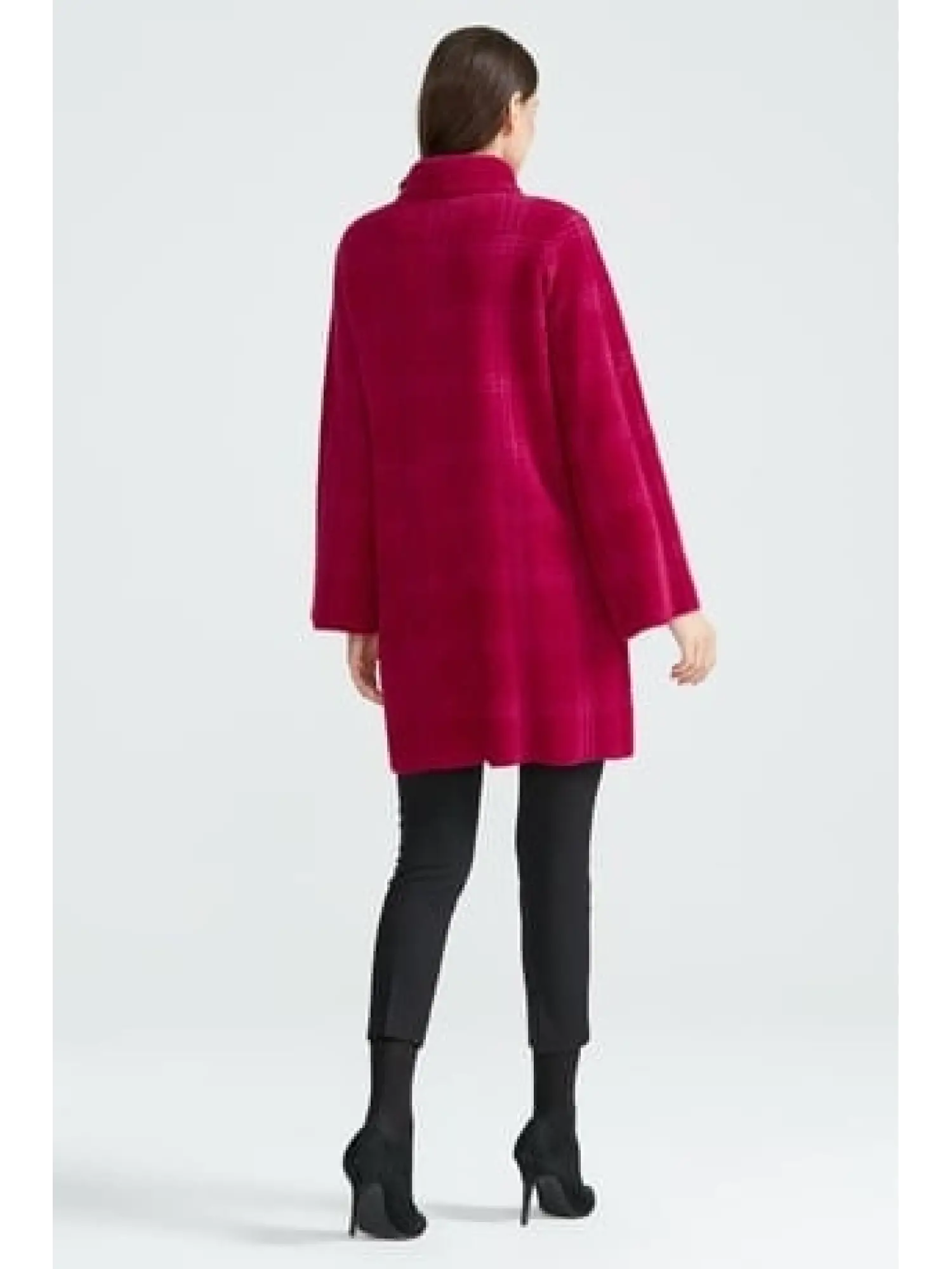 Tığ Triko Broşlu Örgü Detaylı Mink Kaban KBN20862