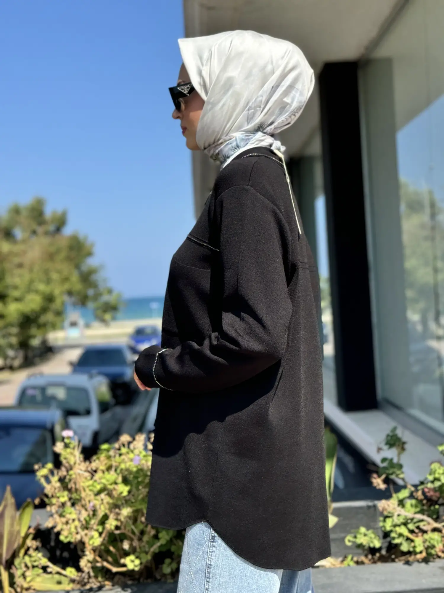 Tığ Triko Cep Detaylı Polo Yakalı Rayon Triko Hırka HRK21562