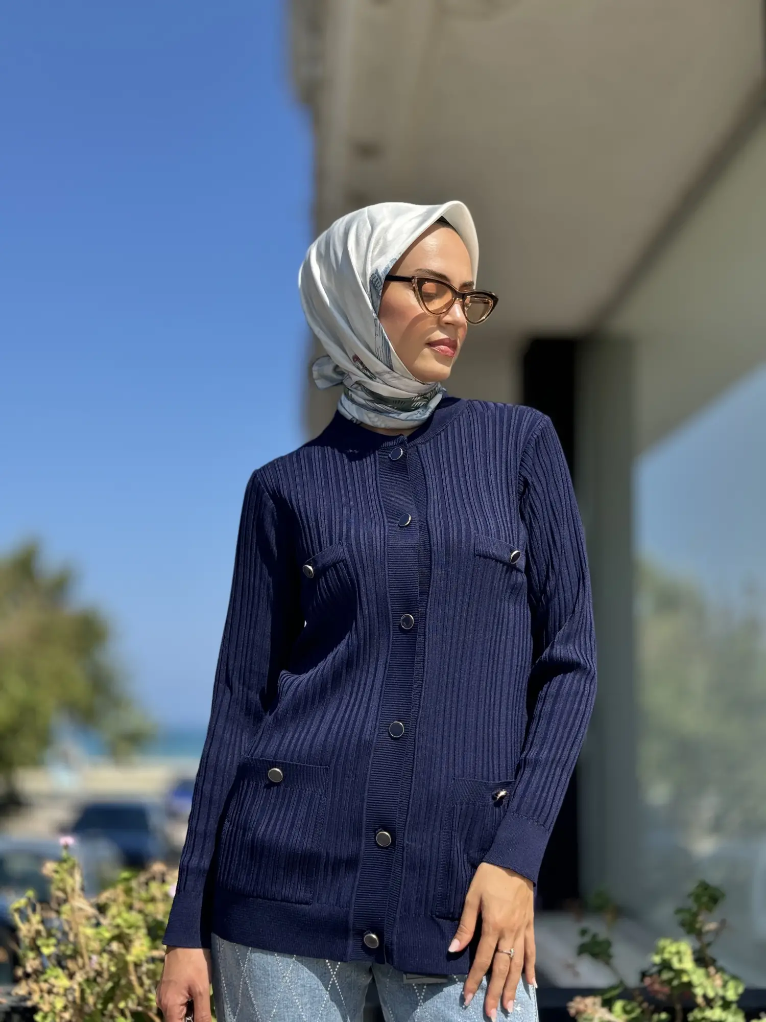 Tığ Triko Cep Detaylı Triko Hırka HRK21546