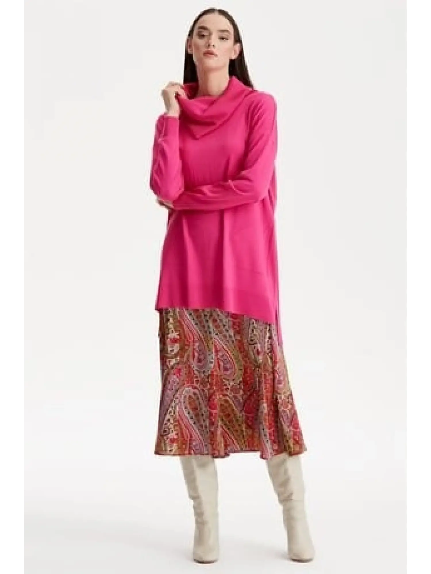 Tığ Triko Degaje Yaka Triko Tunik TNK21262