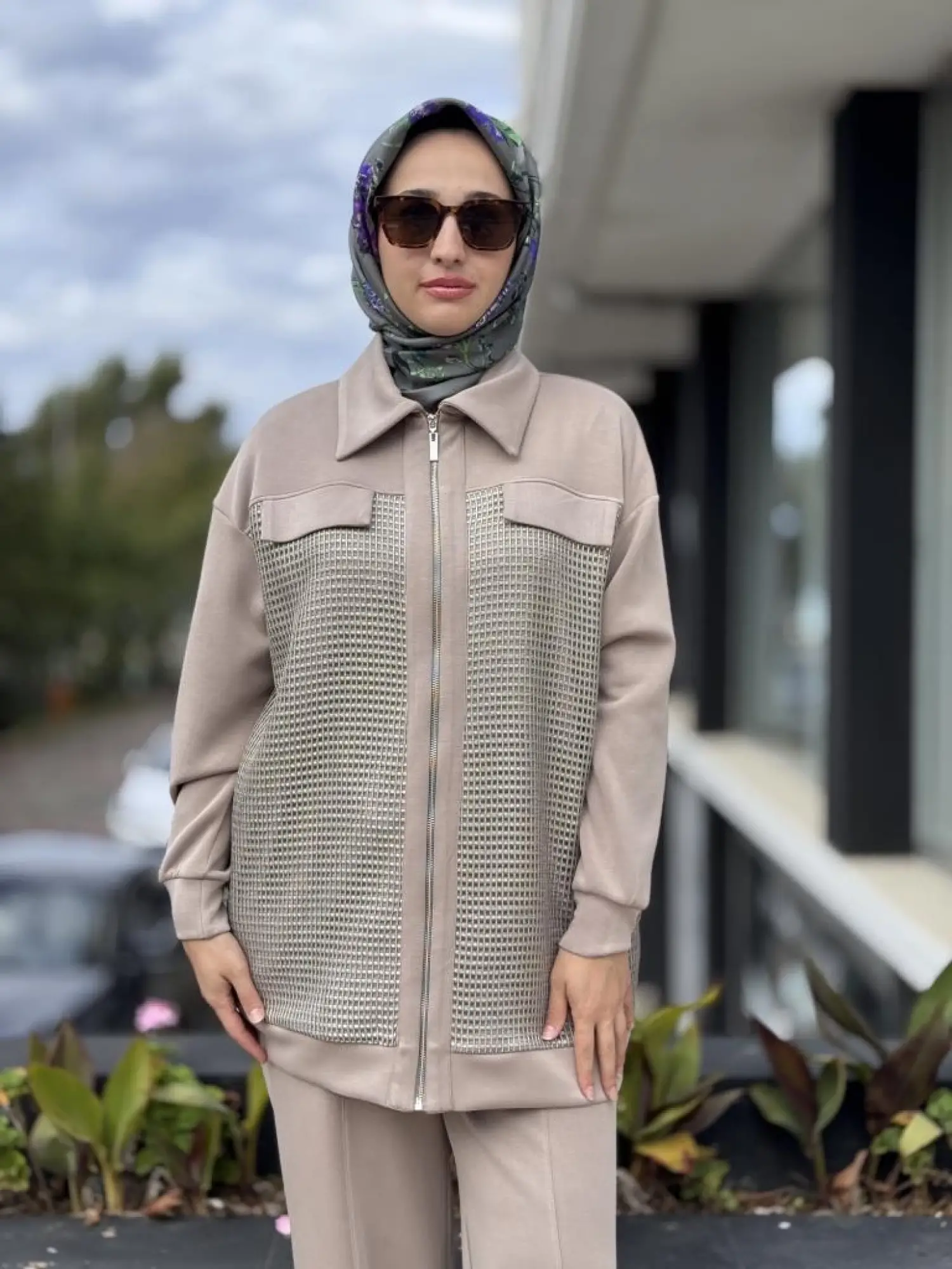 Tığ Triko File Kaplamalı Pantolonlu Takım TKM5007