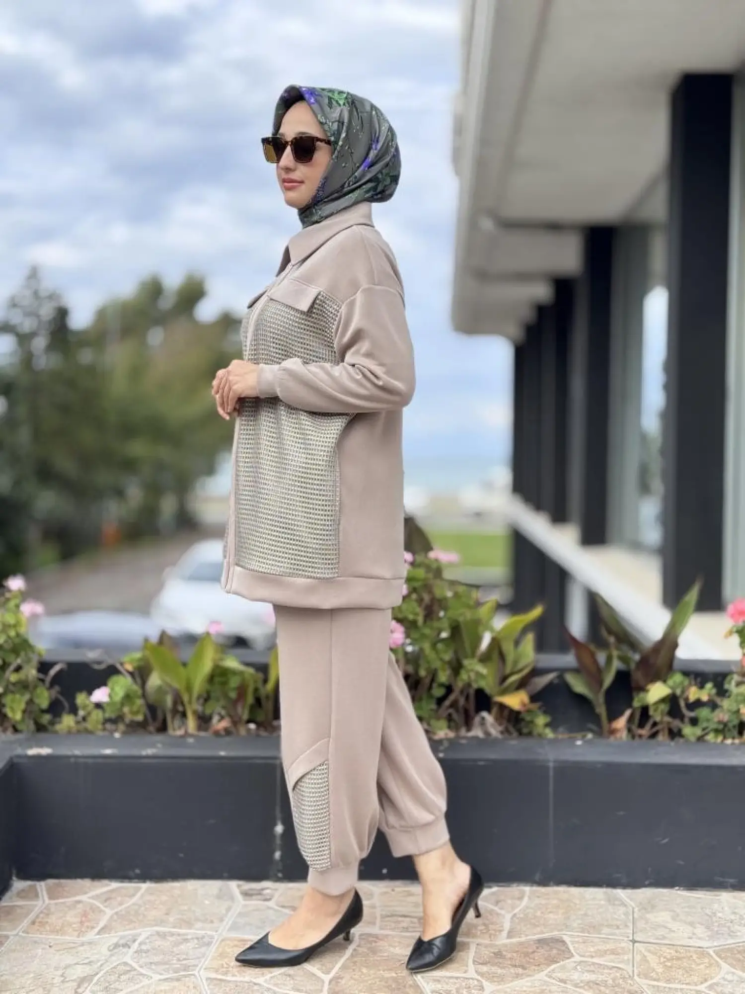 Tığ Triko File Kaplamalı Pantolonlu Takım TKM5007