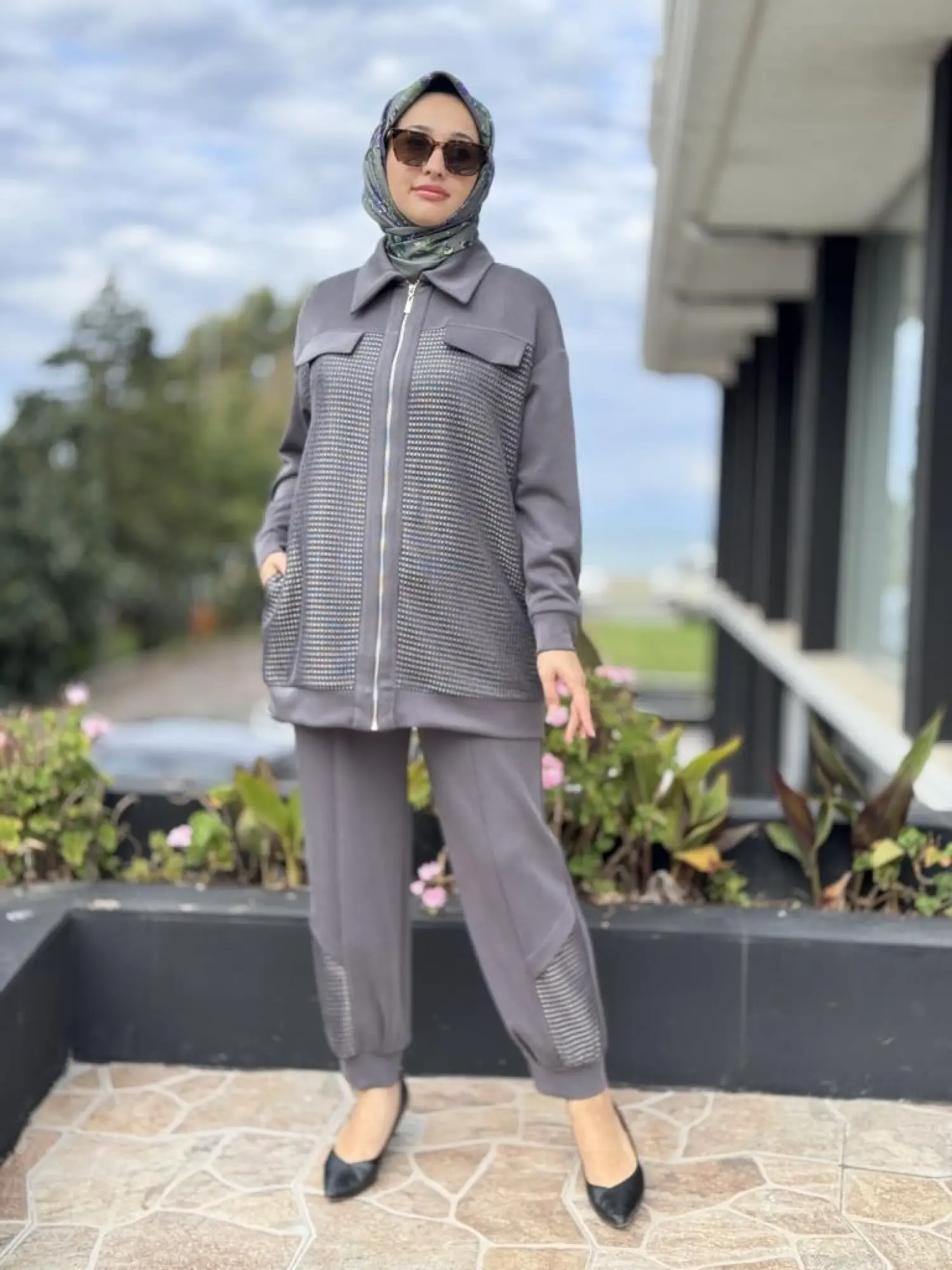 Tığ Triko File Kaplamalı Pantolonlu Takım TKM5007