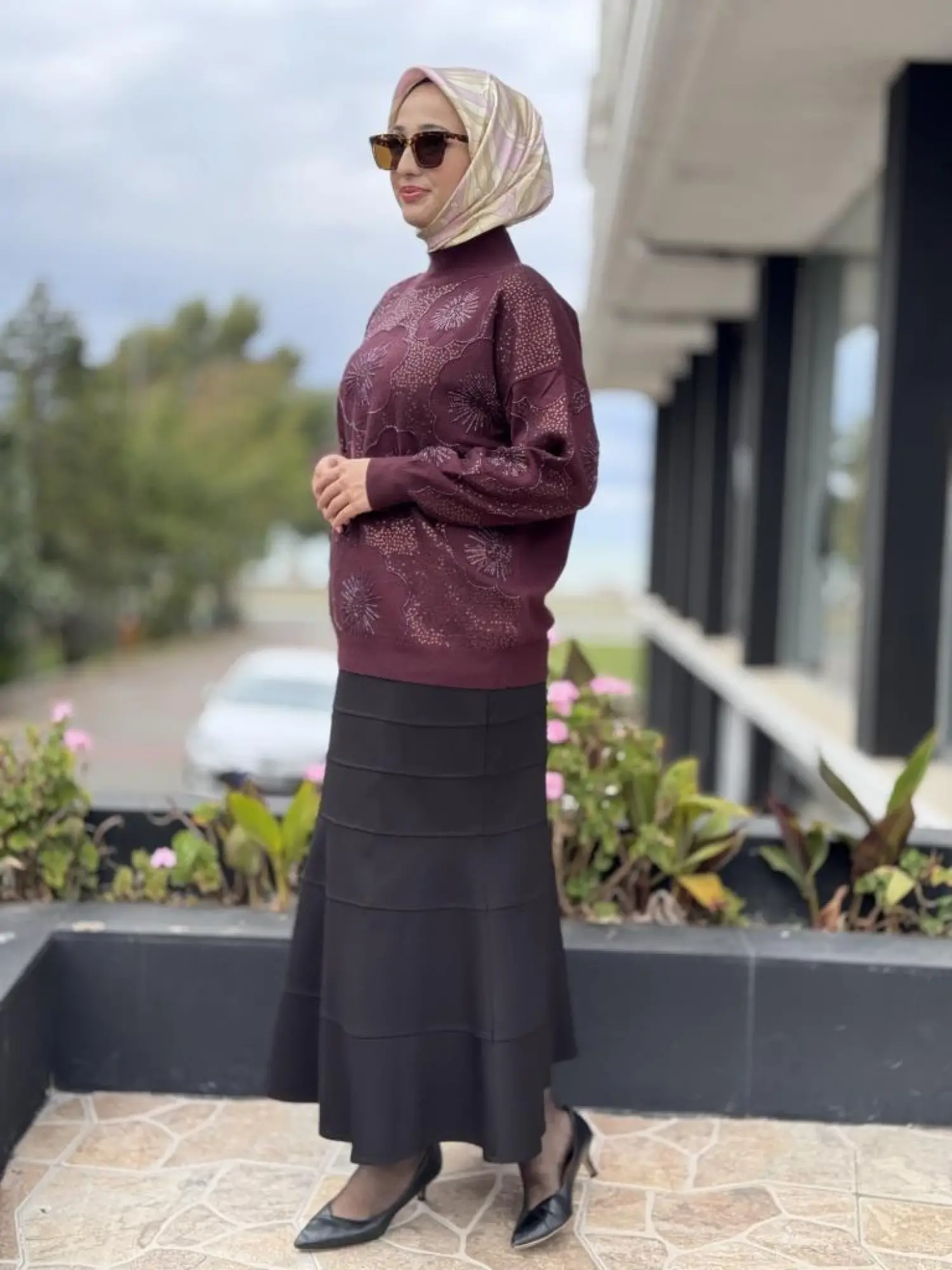 Tığ Triko İşlemeli Yarım Balıkçıyaka Bluz BLZ22001