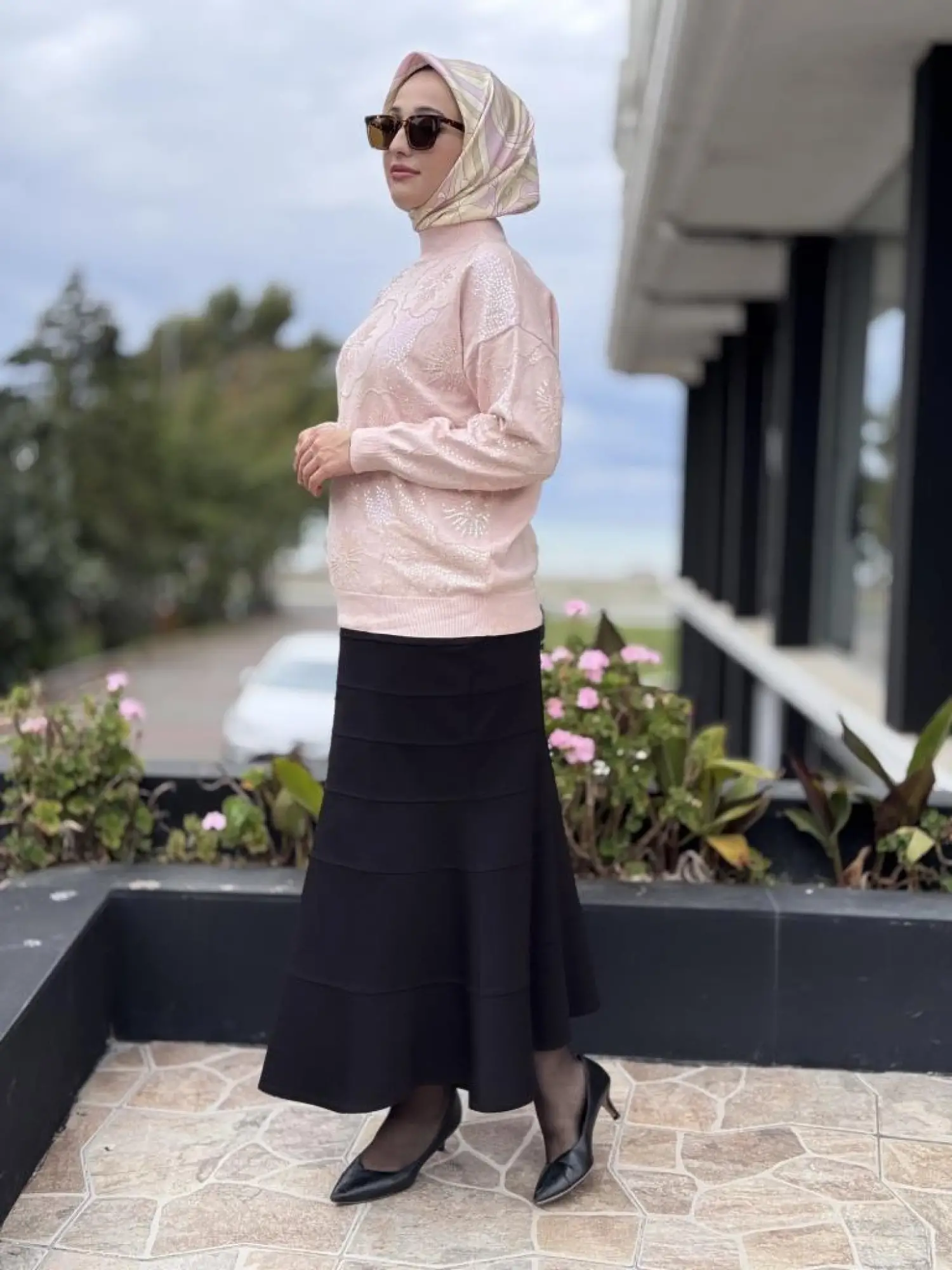 Tığ Triko İşlemeli Yarım Balıkçıyaka Bluz BLZ22001