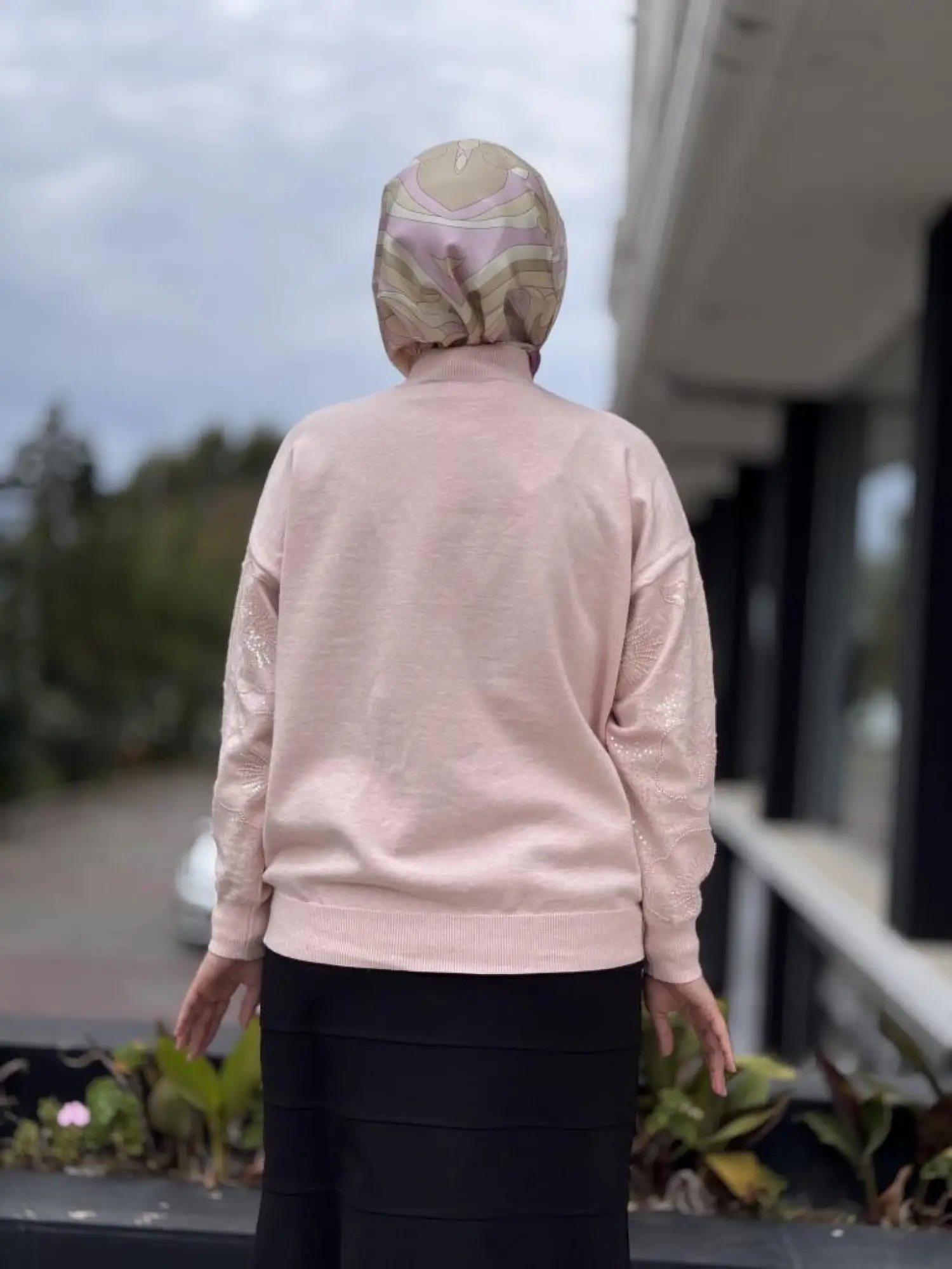 Tığ Triko İşlemeli Yarım Balıkçıyaka Bluz BLZ22001