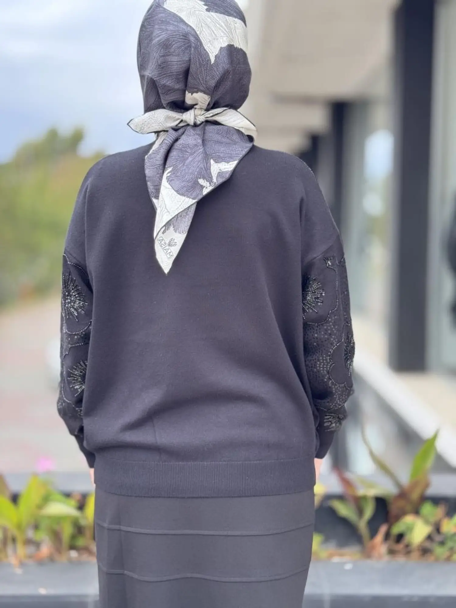 Tığ Triko İşlemeli Yarım Balıkçıyaka Bluz BLZ22001